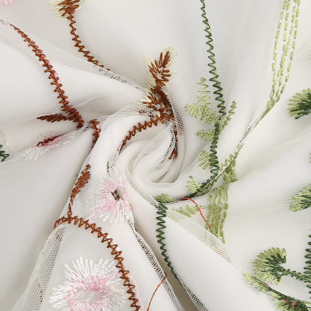 Women's Floral Embroidered Mesh Dress