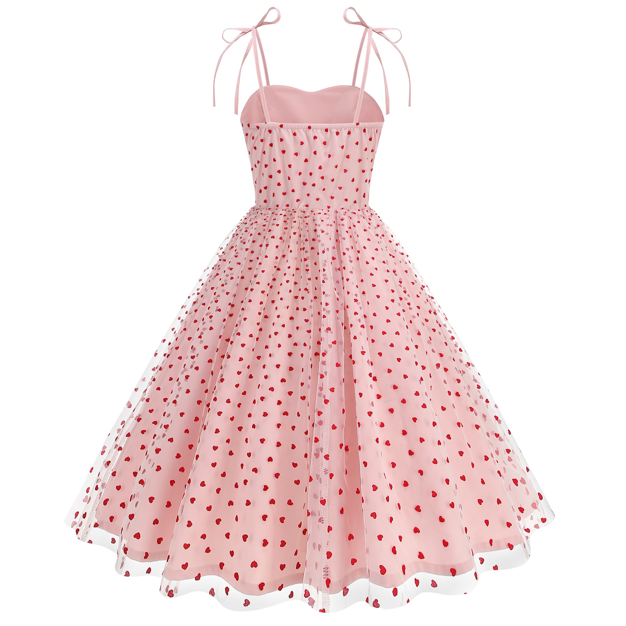 Women's Heart Print Tulle Dress