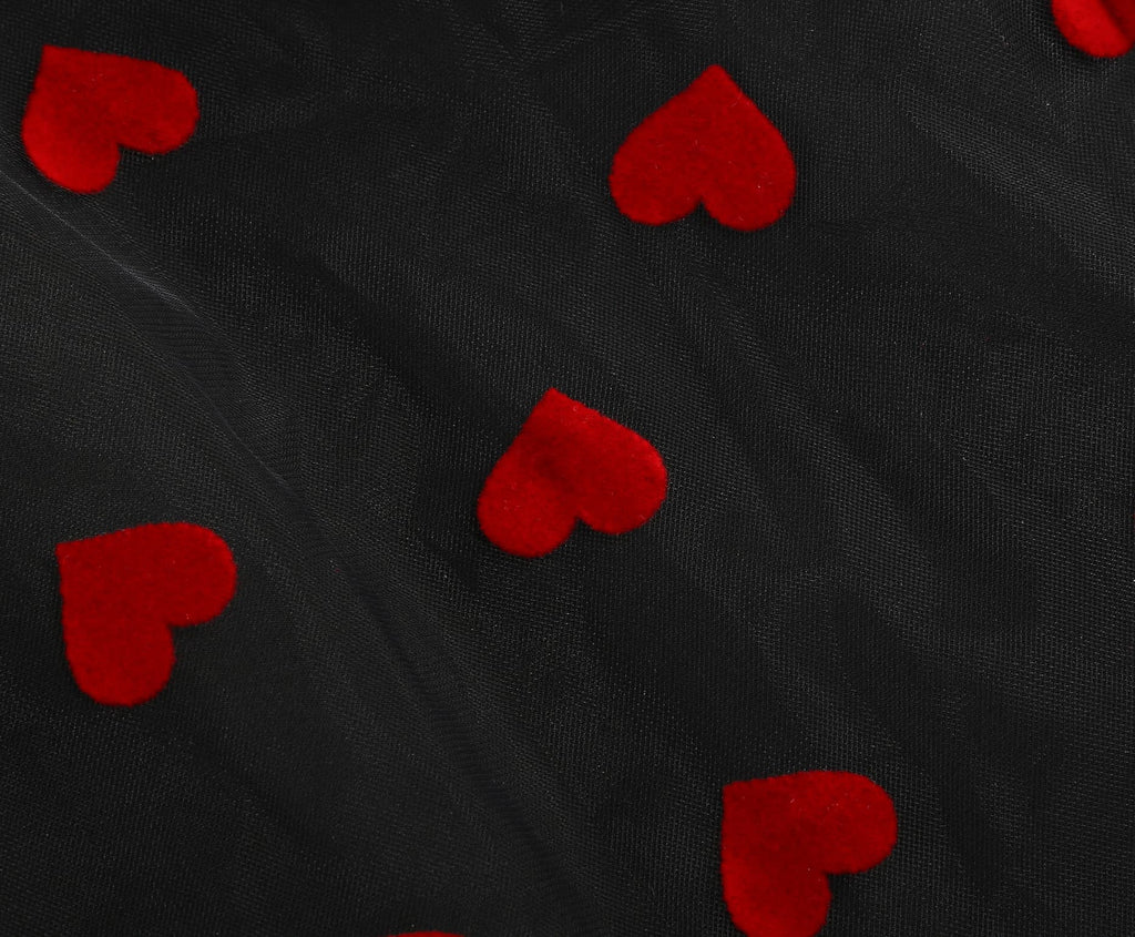 Women's Heart Print Tulle Dress