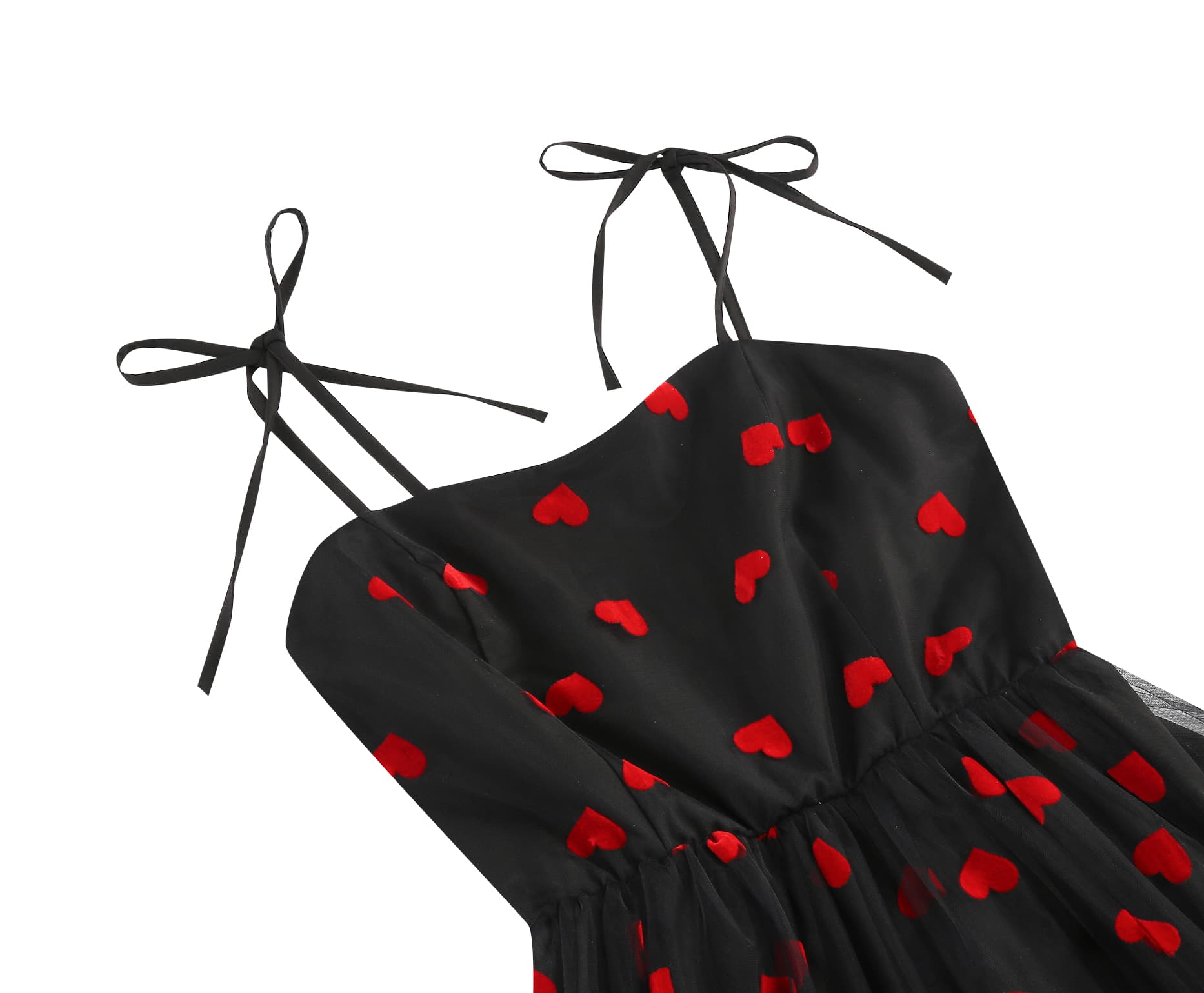 Women's Heart Print Tulle Dress