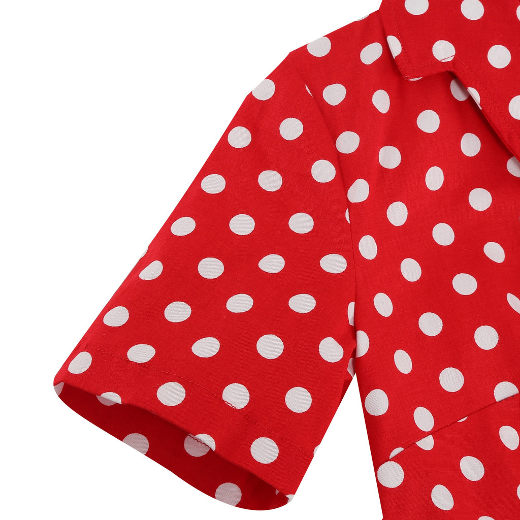 Women's Polka Dot Collared Button-Front Dress