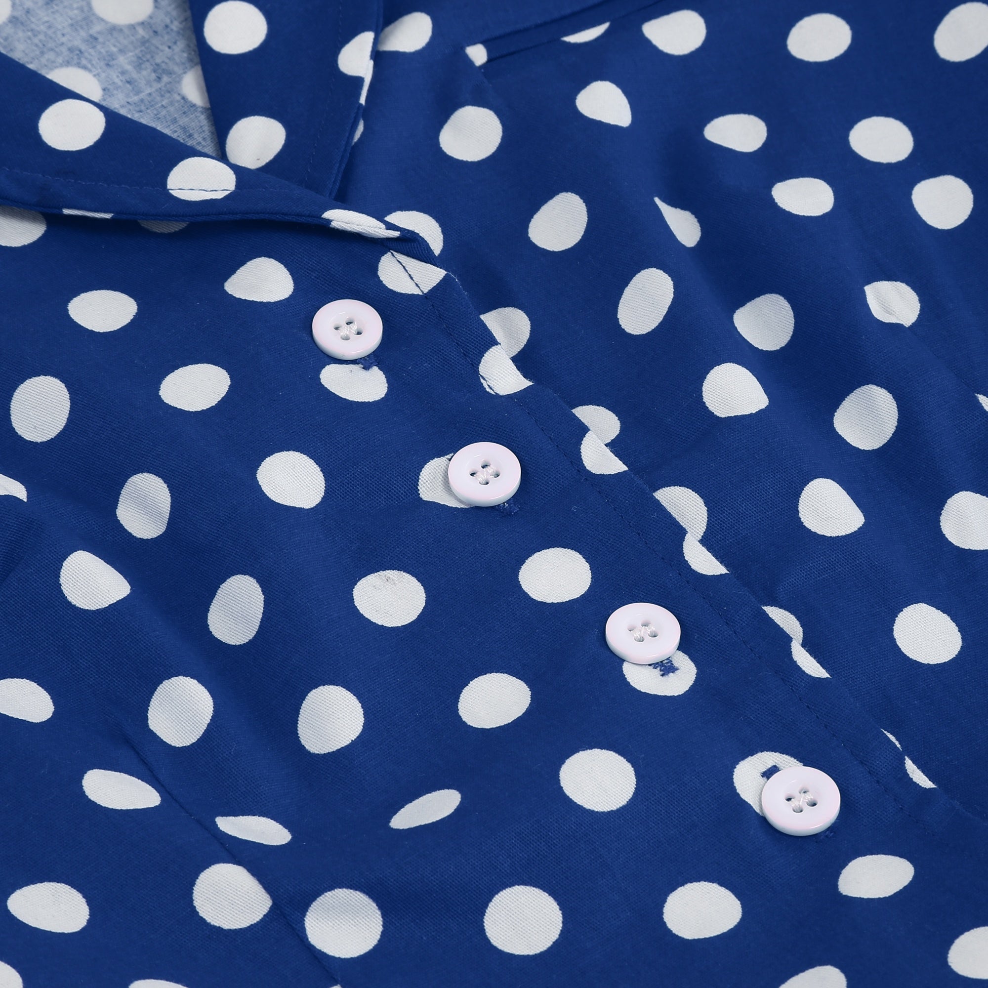 Women's Polka Dot Collared Button-Front Dress