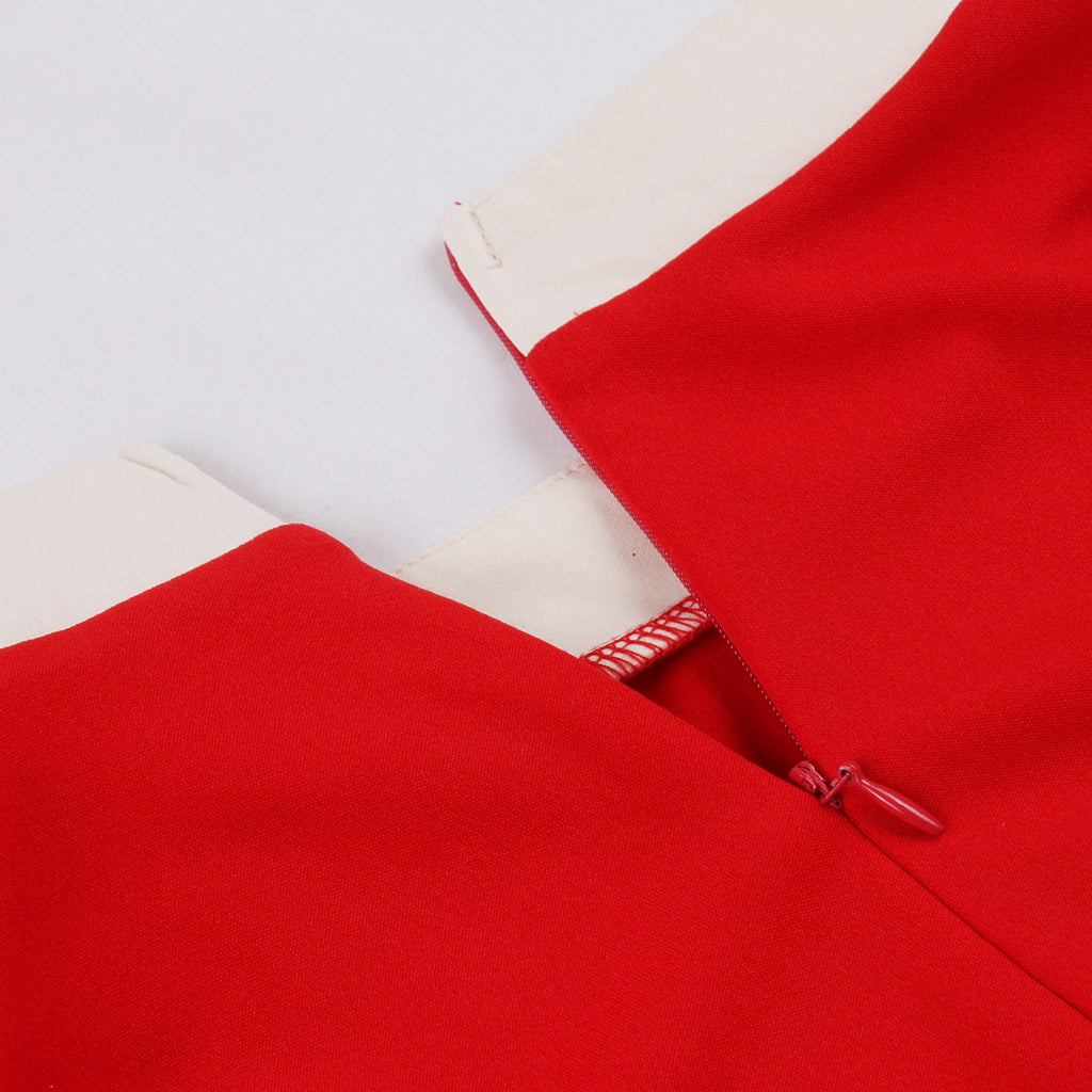 Women's Retro Bow Neck A-Line Midi Dress
