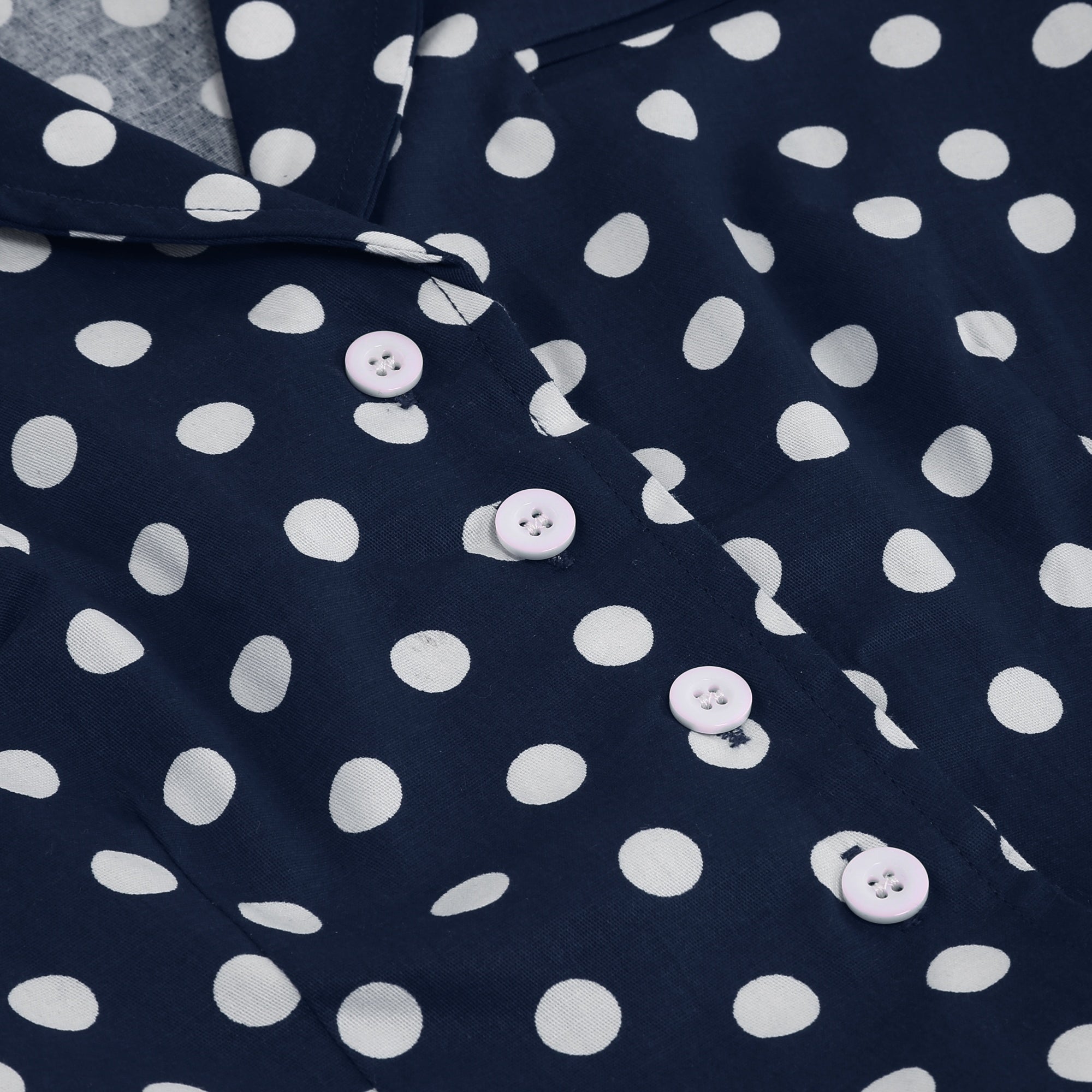 Women's Polka Dot Collared Button-Front Dress