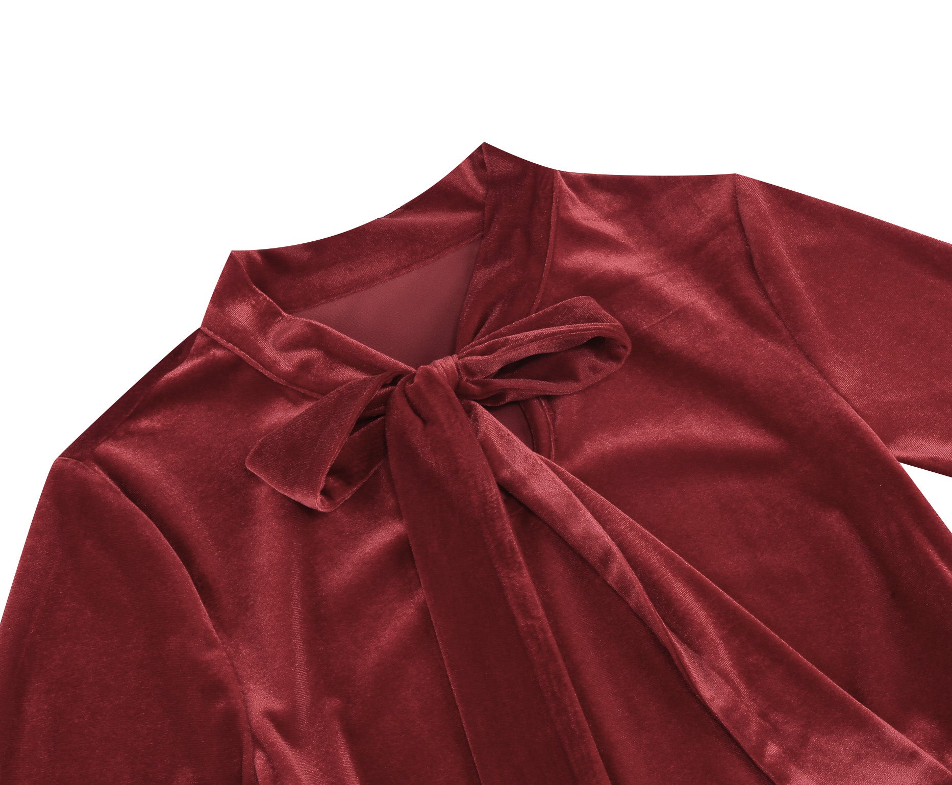 Women's Elegant Tie Neck A-Line Midi Dress