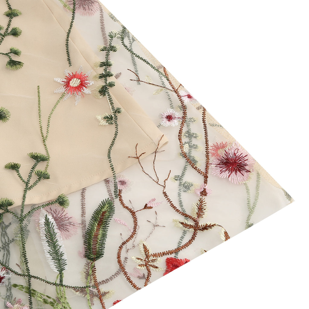 Women's Floral Embroidered Mesh Dress