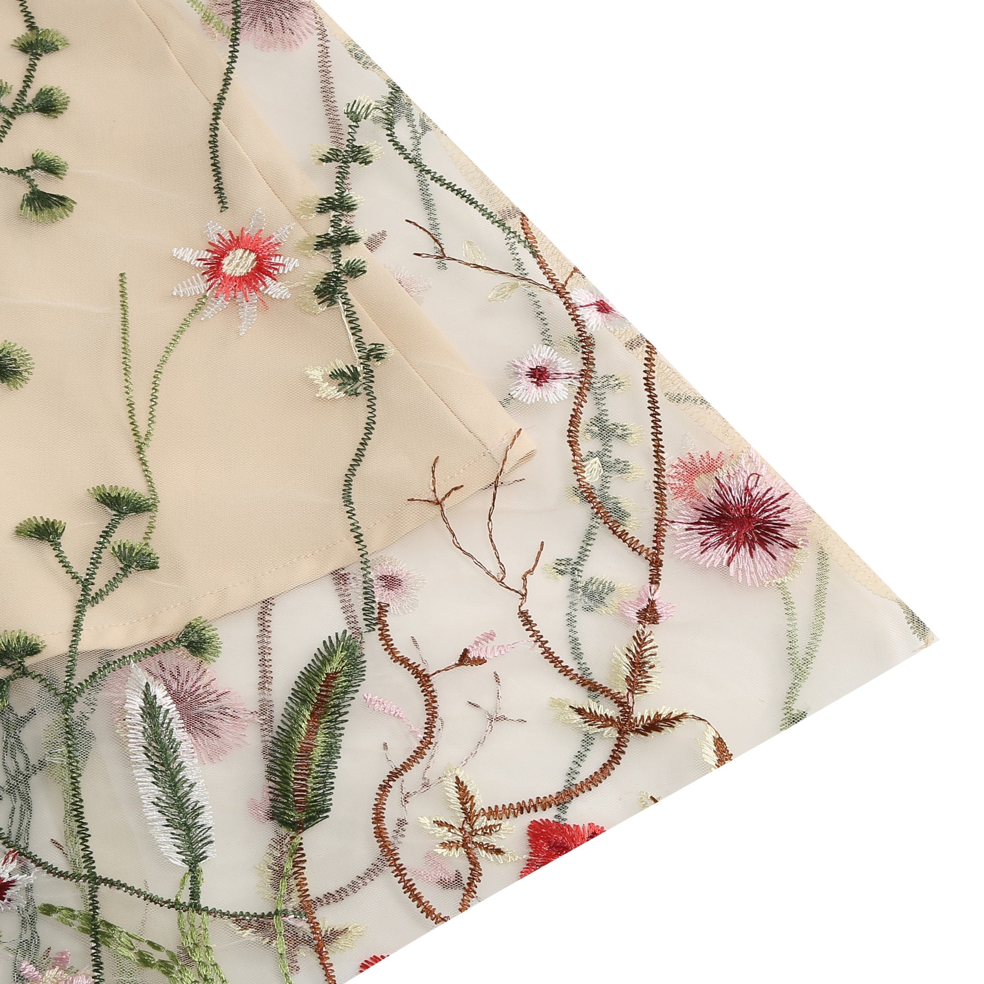 Women's Floral Embroidered Mesh Dress
