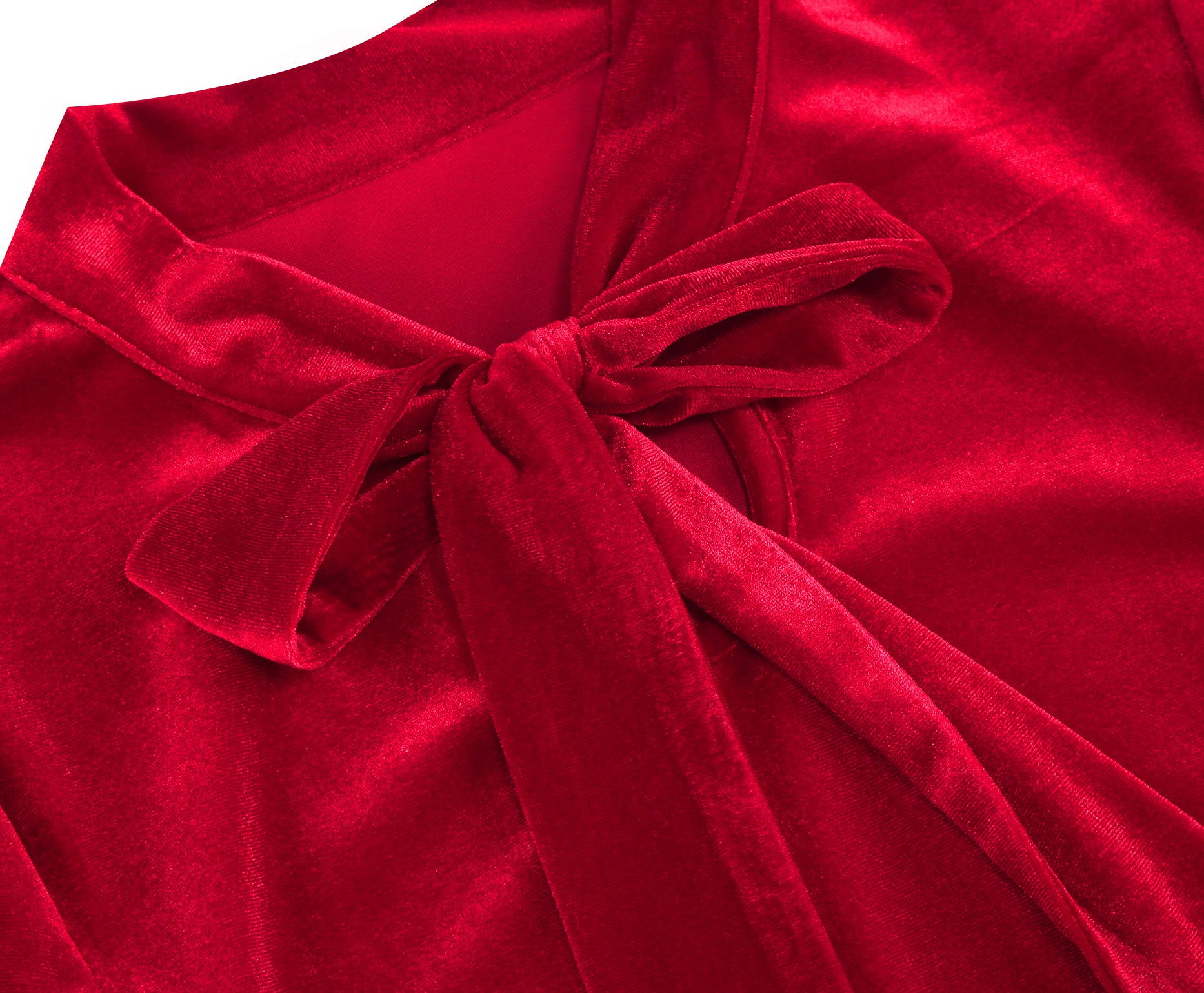 Women's Elegant Tie Neck A-Line Midi Dress