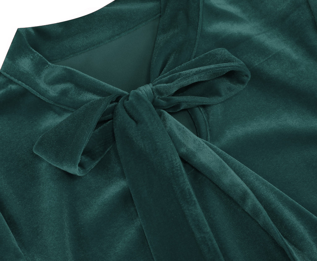 Women's Elegant Tie Neck A-Line Midi Dress