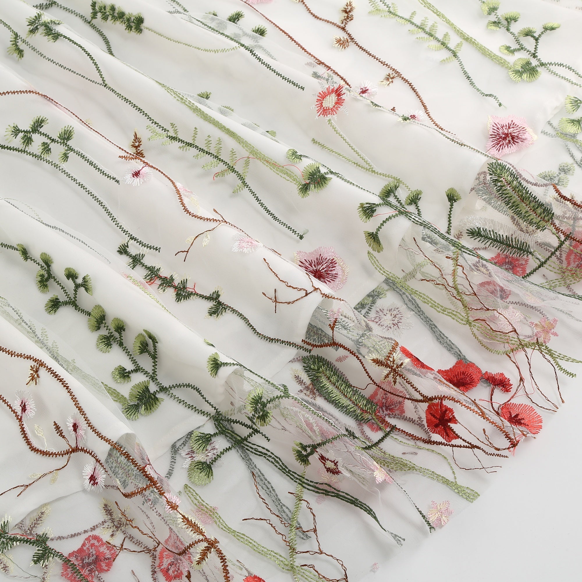 Women's Floral Embroidered Mesh Dress