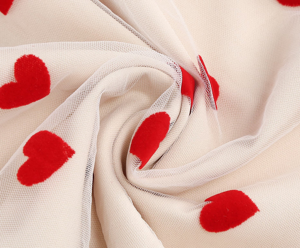 Women's Heart Print Tulle Dress