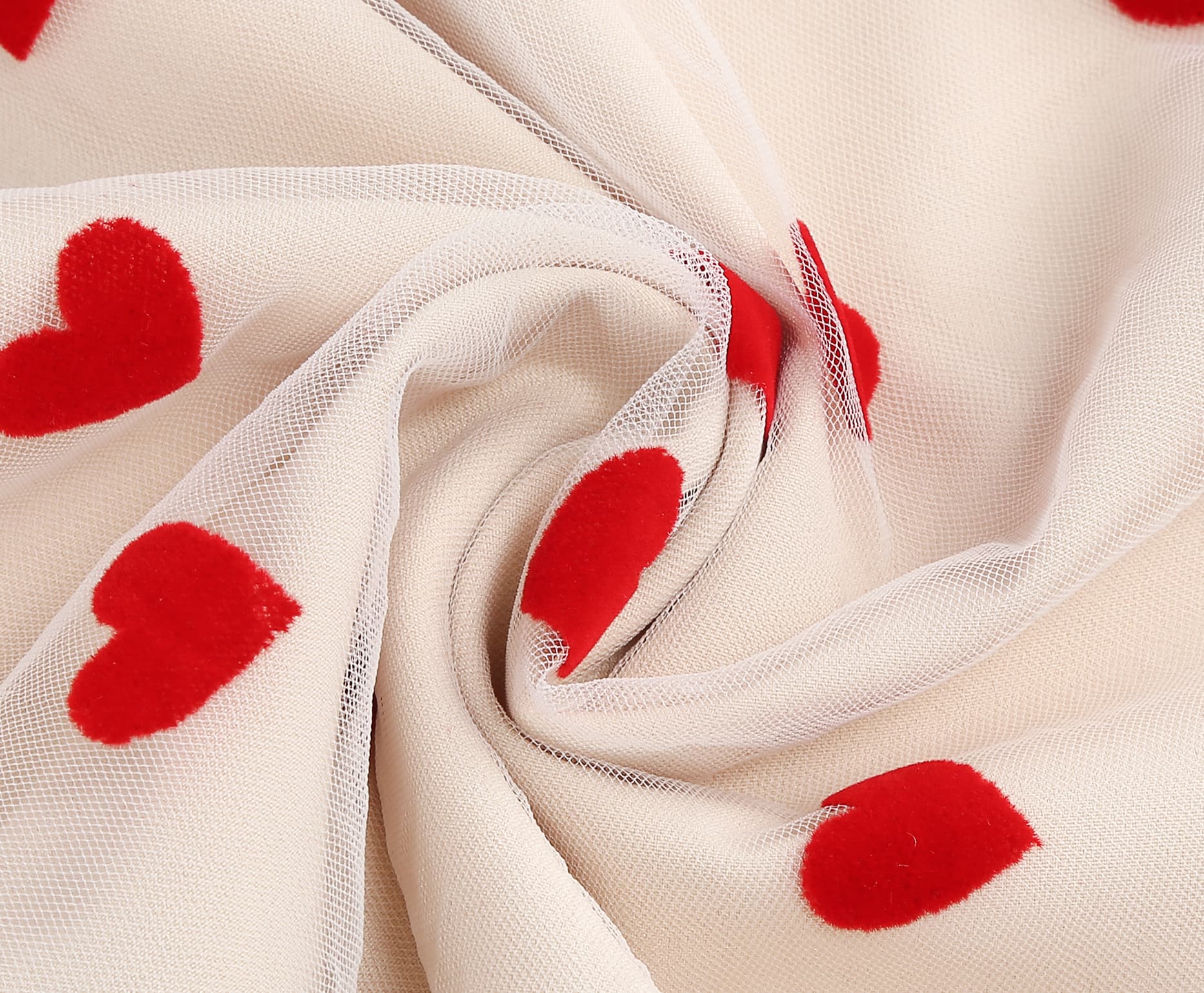 Women's Heart Print Tulle Dress