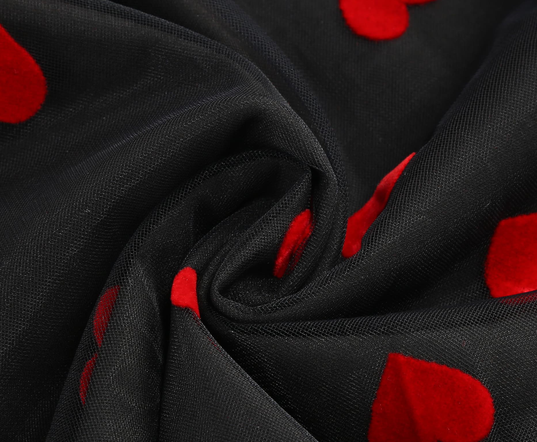 Women's Heart Print Tulle Dress