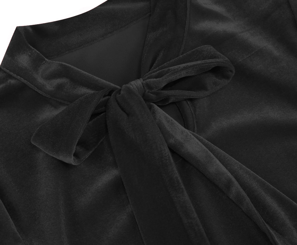 Women's Elegant Tie Neck A-Line Midi Dress