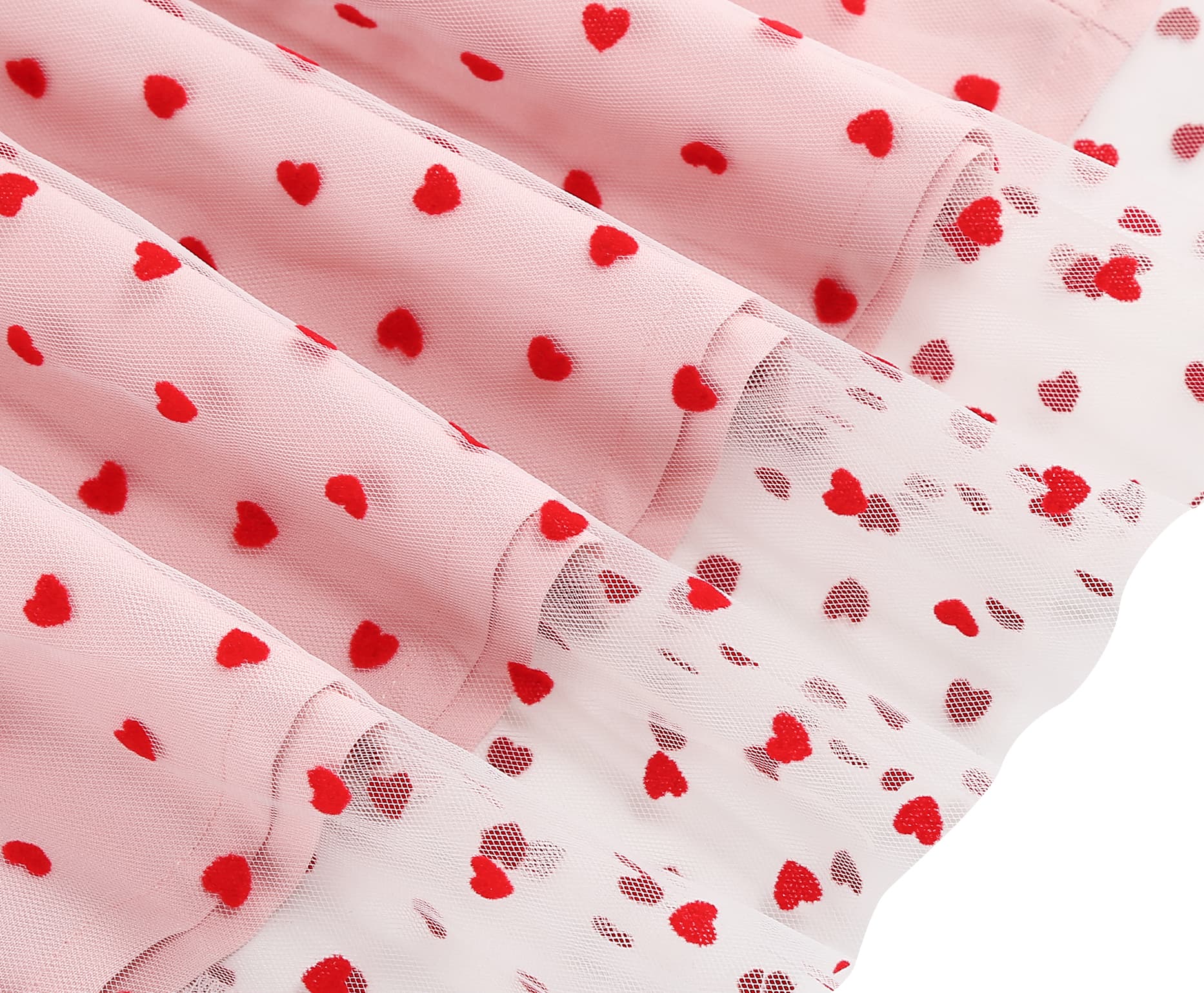 Women's Heart Print Tulle Dress