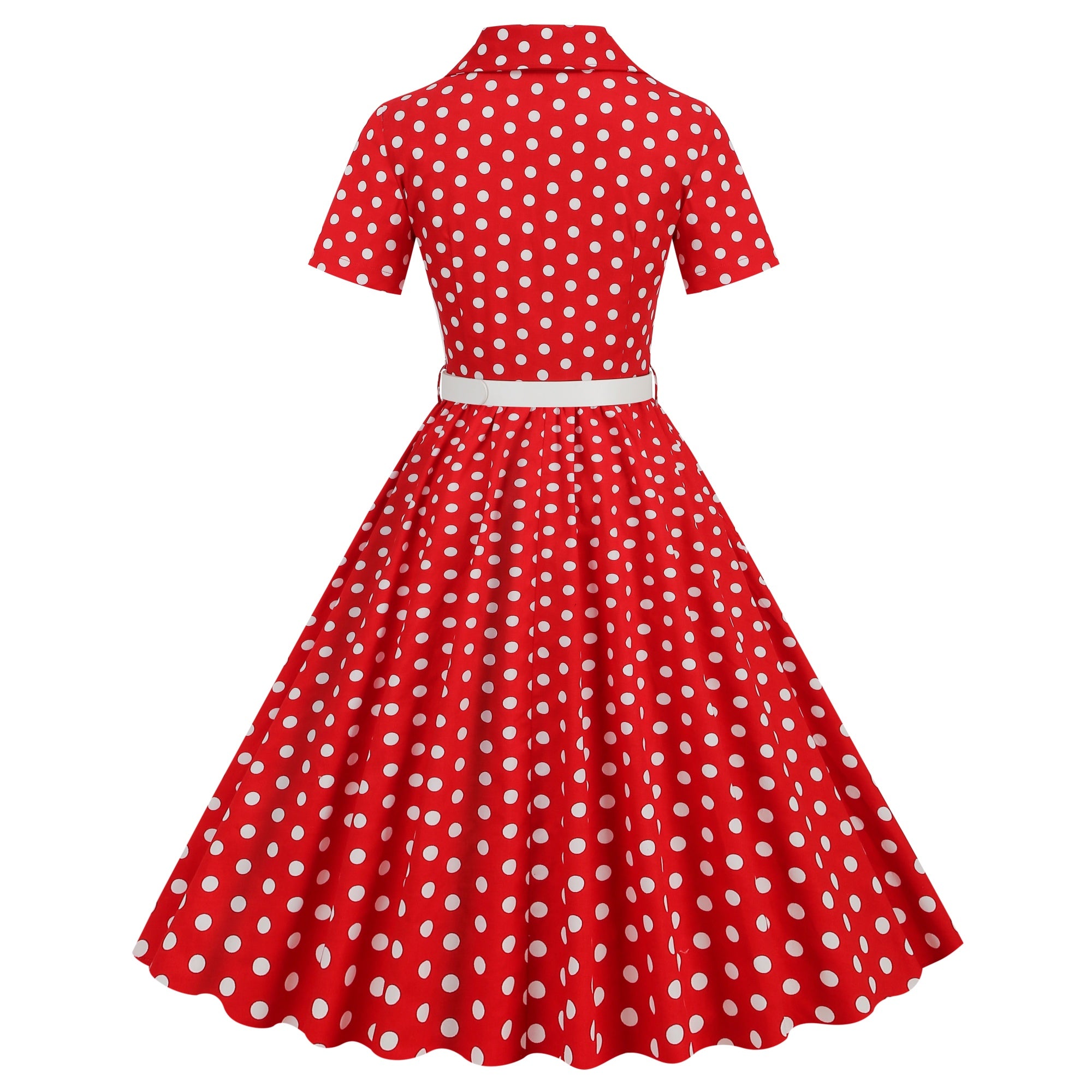 Women's Polka Dot Collared Button-Front Dress