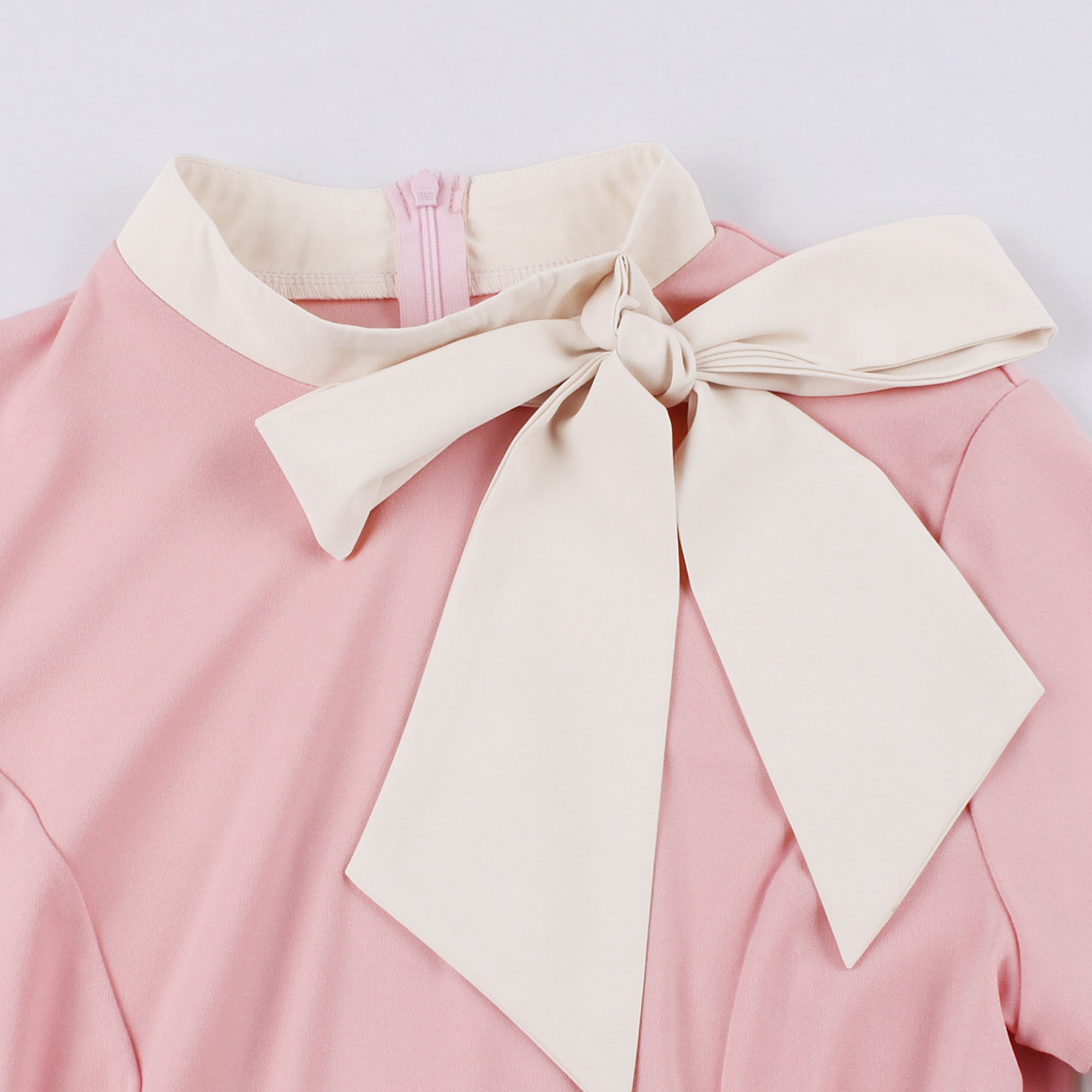 Women's Retro Bow Neck A-Line Midi Dress