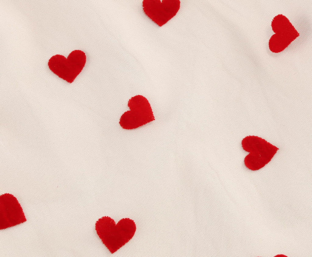 Women's Heart Print Tulle Dress