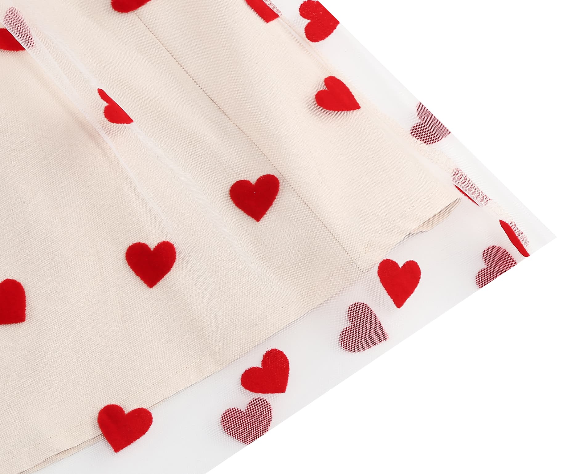 Women's Heart Print Tulle Dress