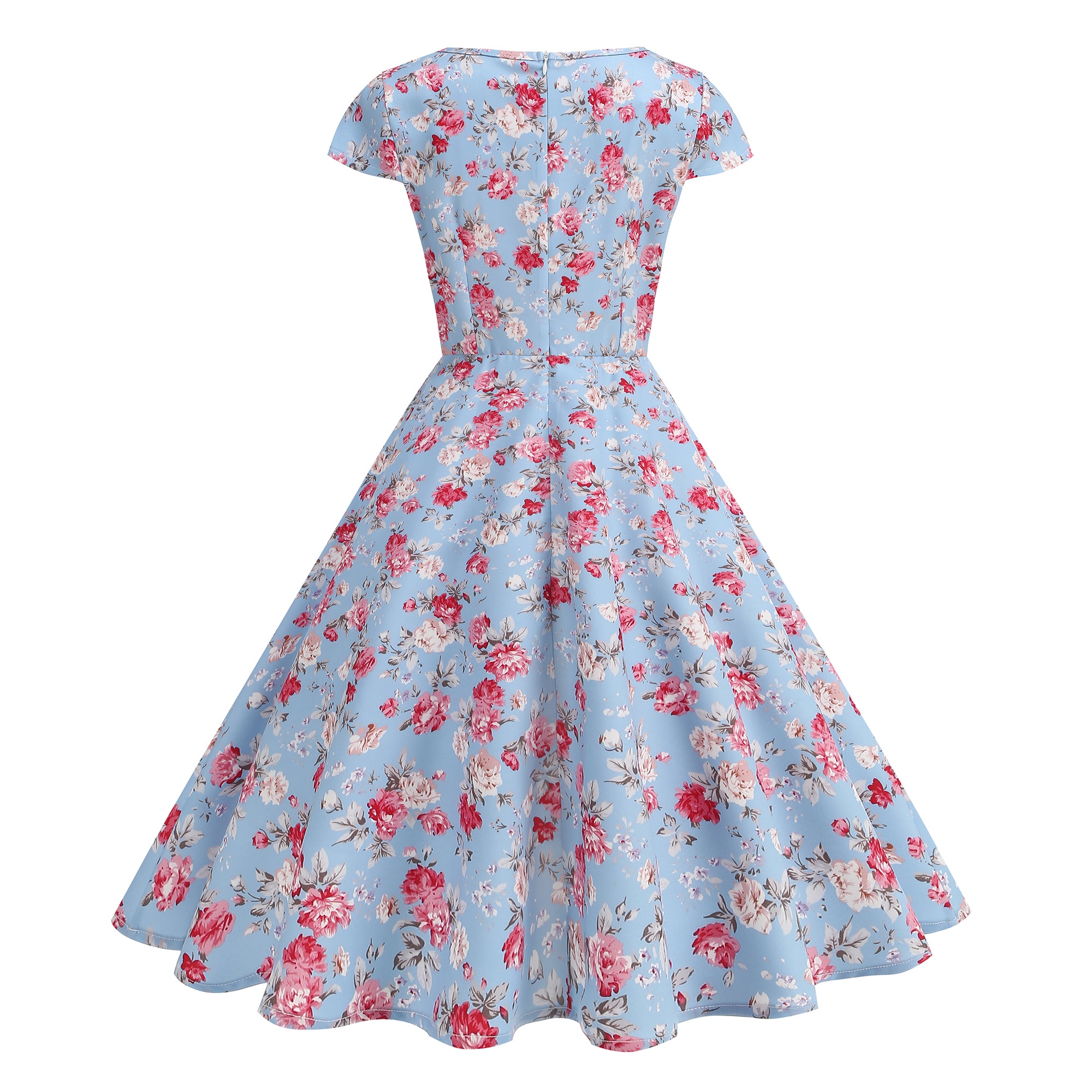 Women's Floral Square Neck Fit & Flare Midi Dress