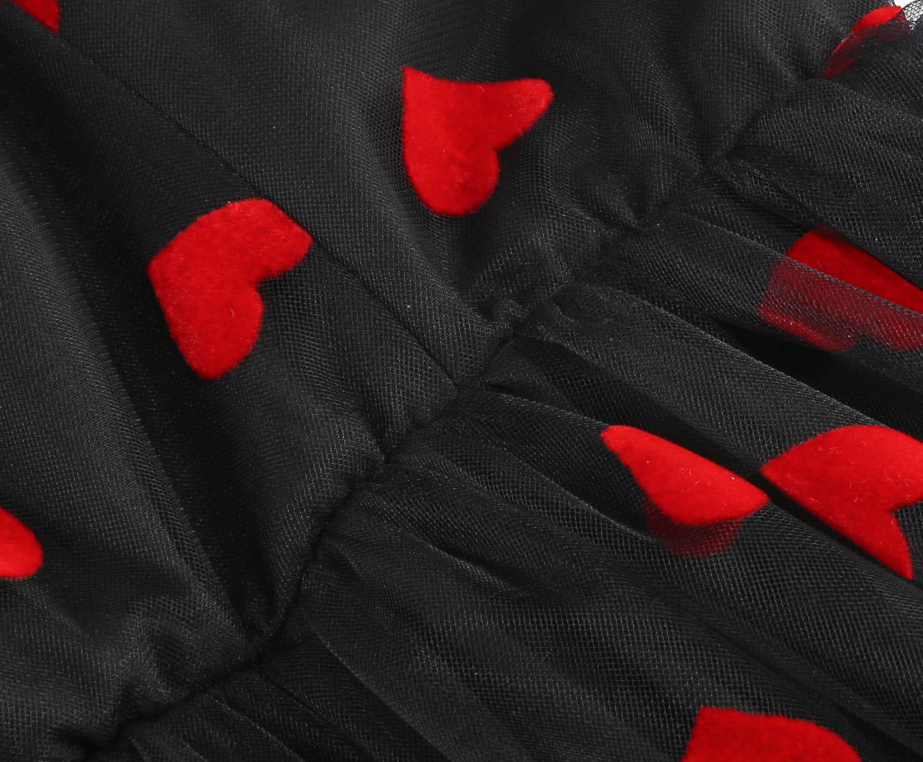 Women's Heart Print Tulle Dress