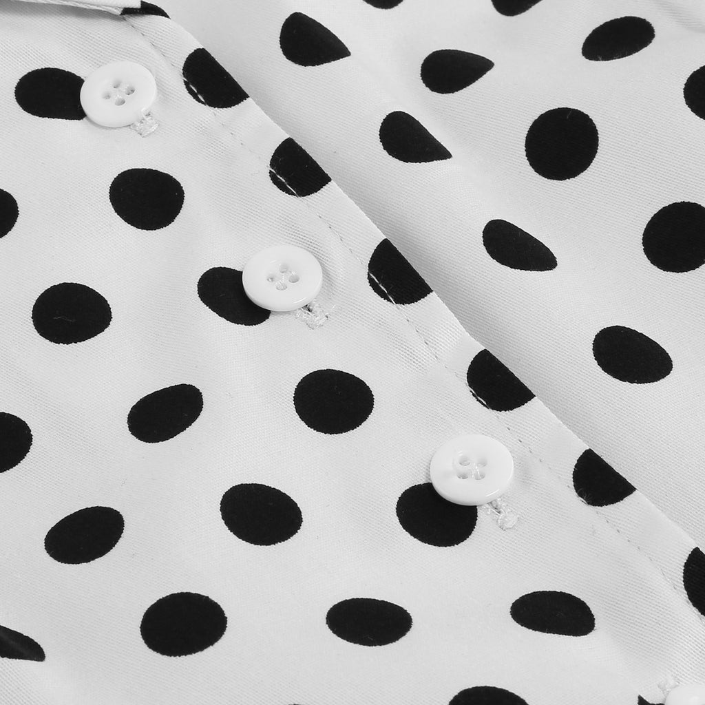 Women's Polka Dot Collared Button-Front Dress