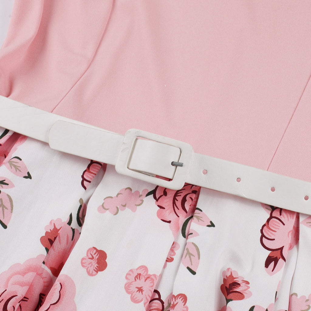 Women's Retro Bow Neck A-Line Midi Dress