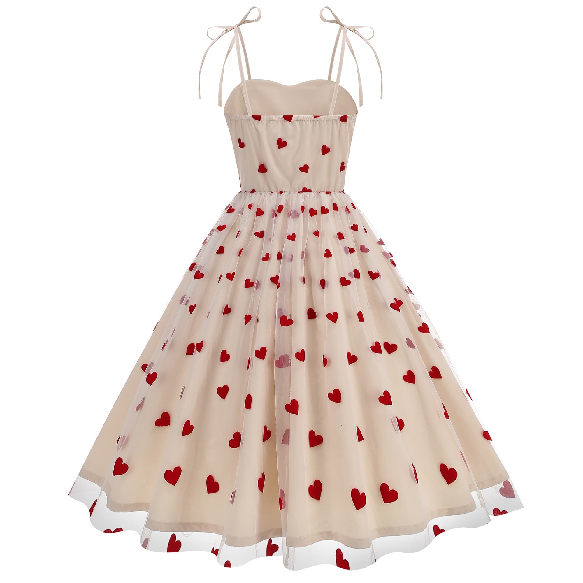 Women's Heart Print Tulle Dress