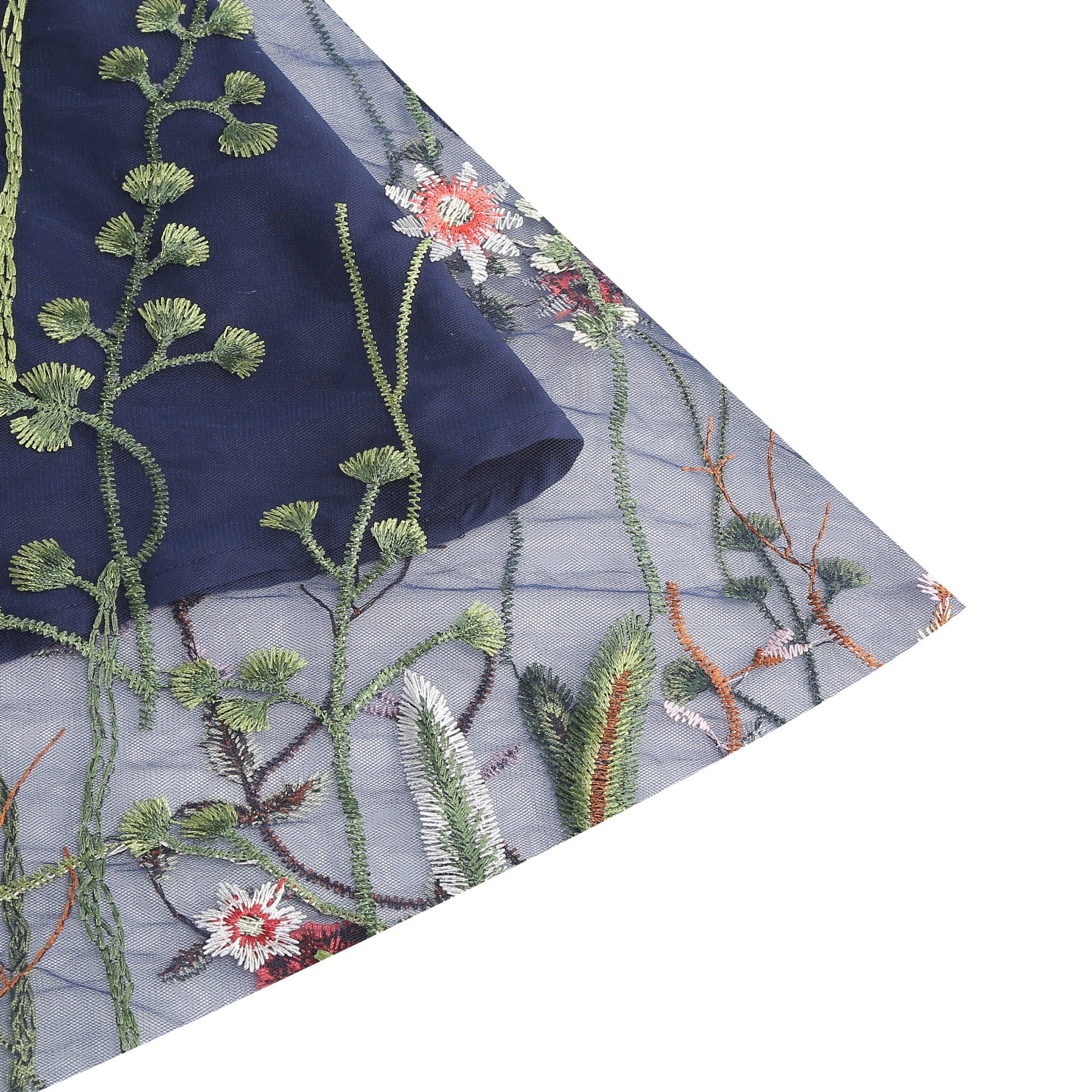 Women's Floral Embroidered Mesh Dress