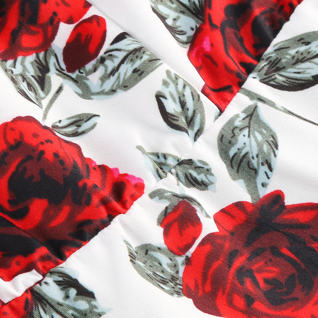 Women's Floral Square Neck Fit & Flare Midi Dress