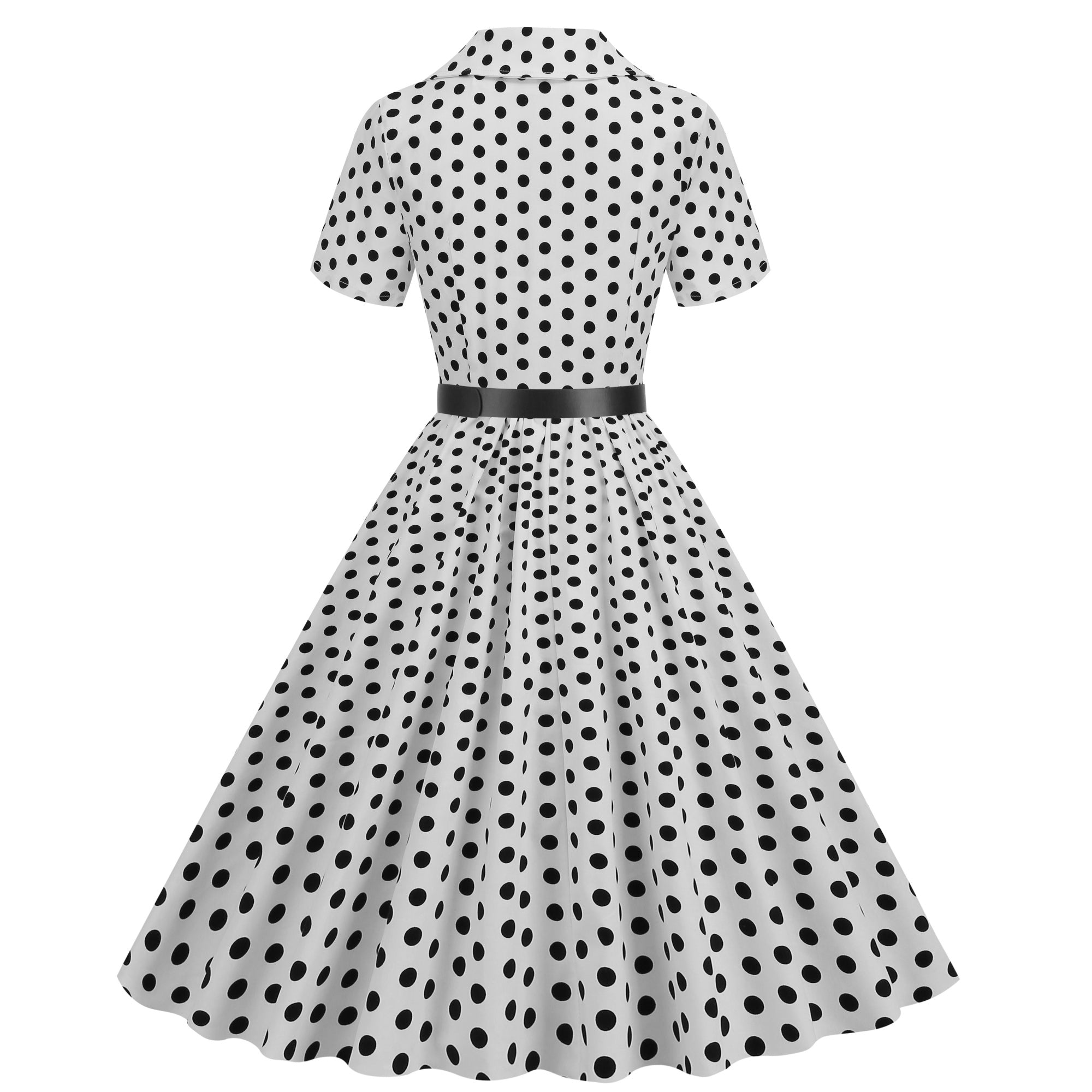 Women's Polka Dot Collared Button-Front Dress