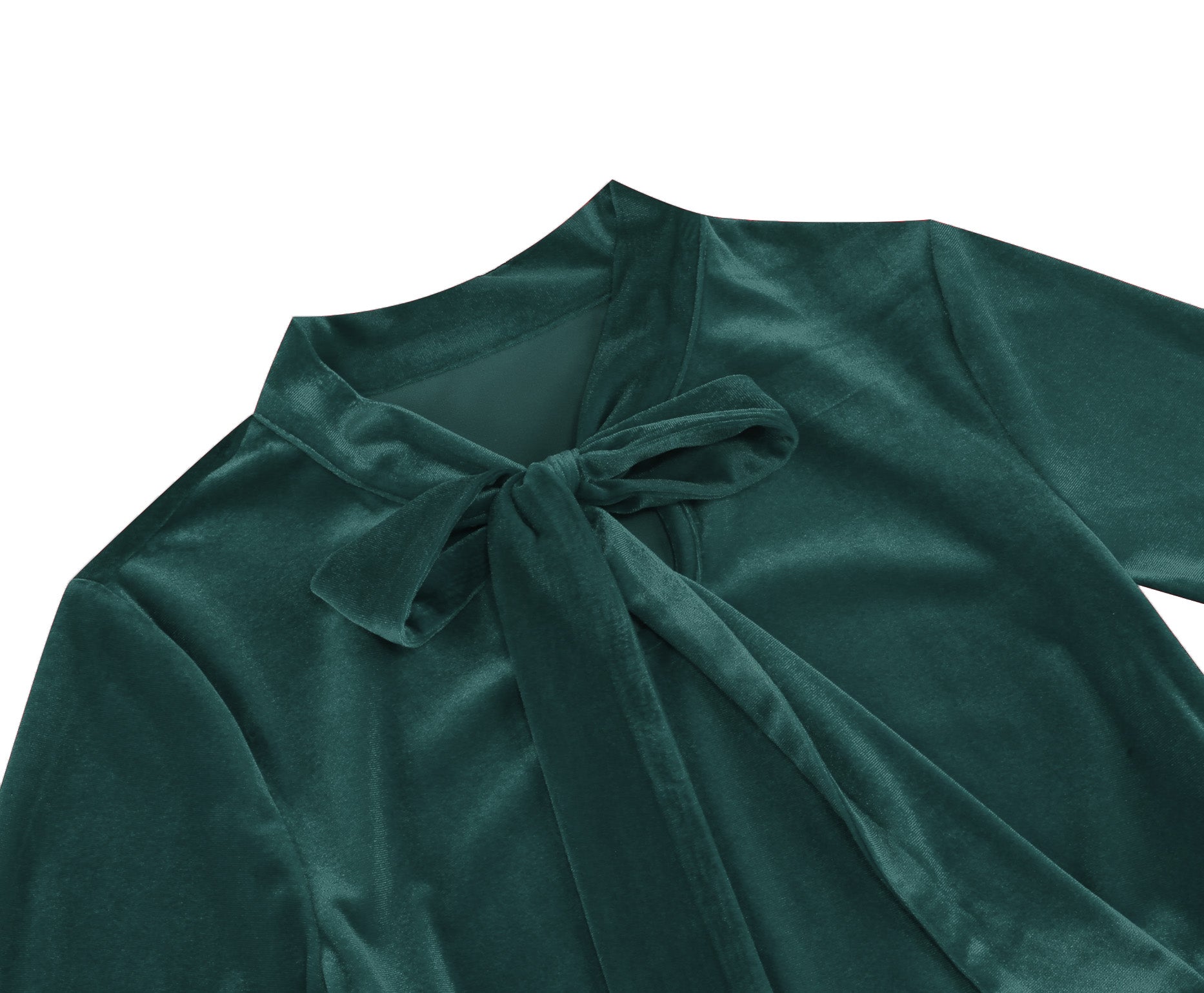 Women's Elegant Tie Neck A-Line Midi Dress