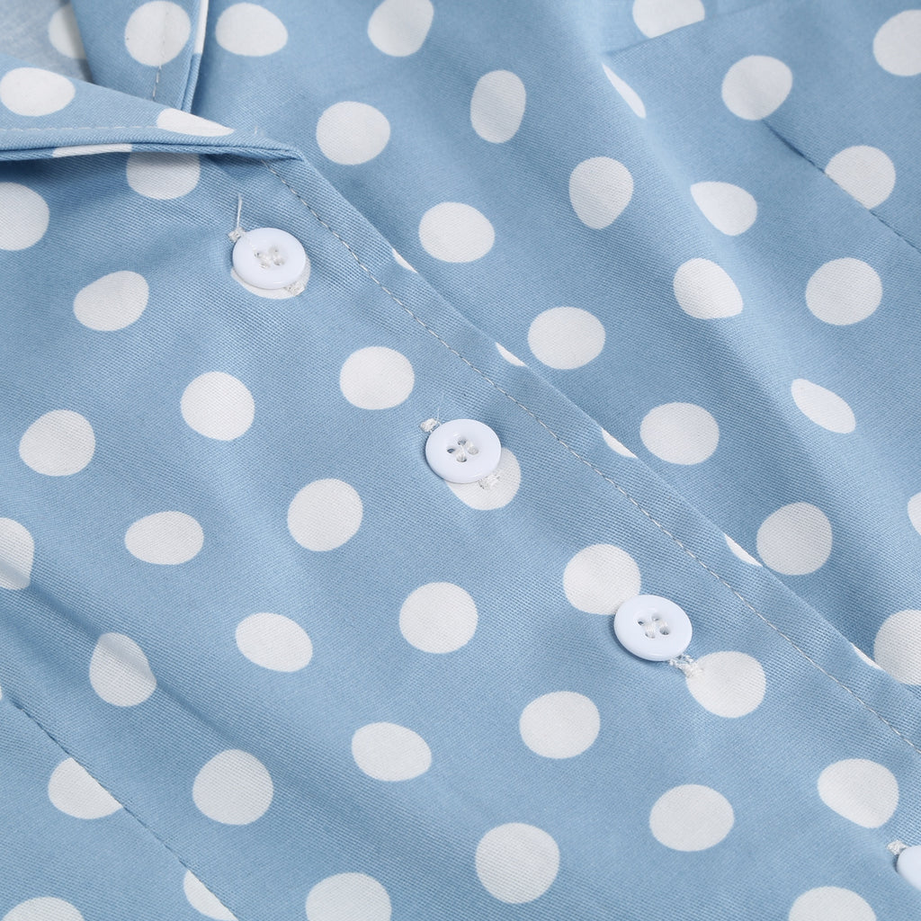 Women's Polka Dot Collared Button-Front Dress