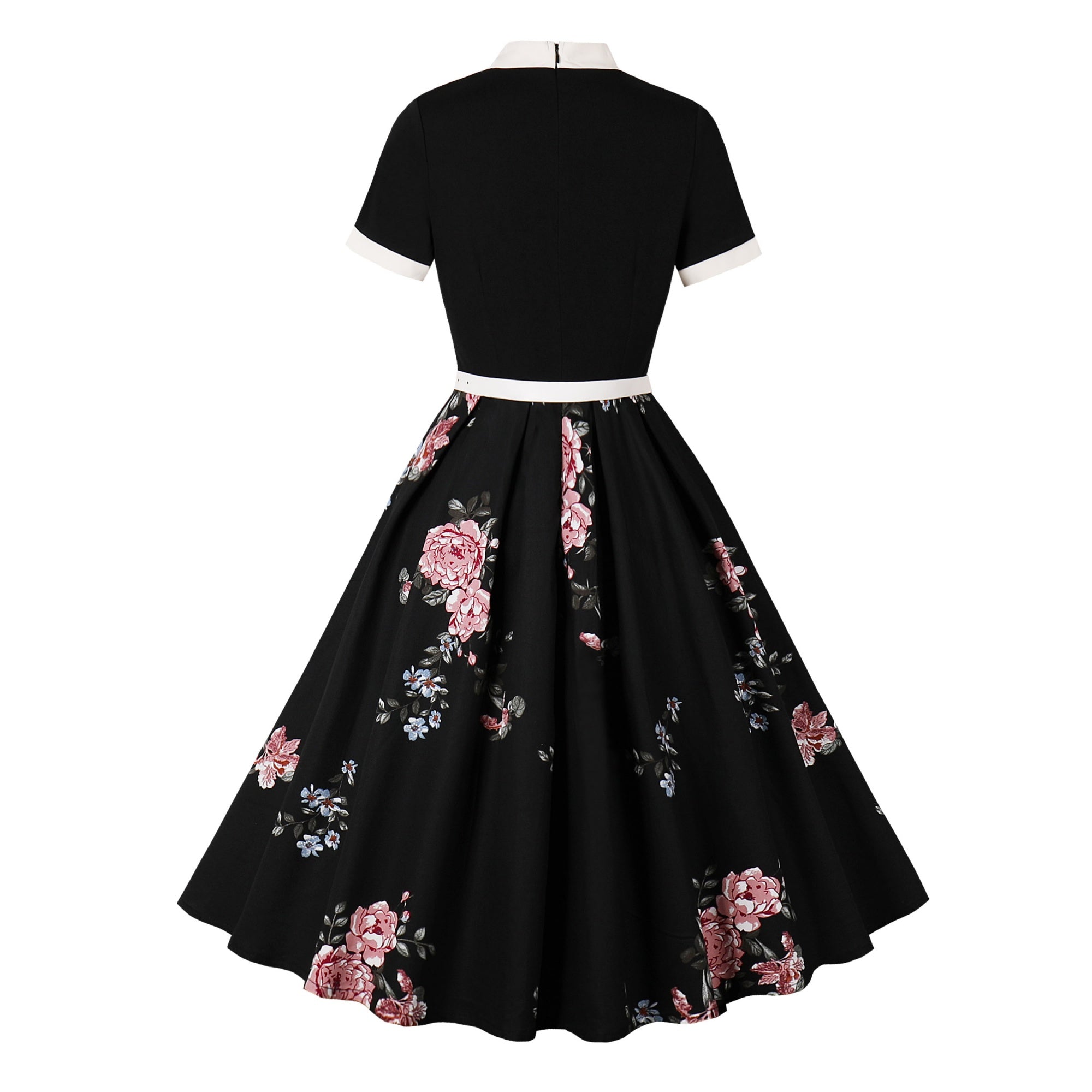 Women's Retro Bow Neck A-Line Midi Dress