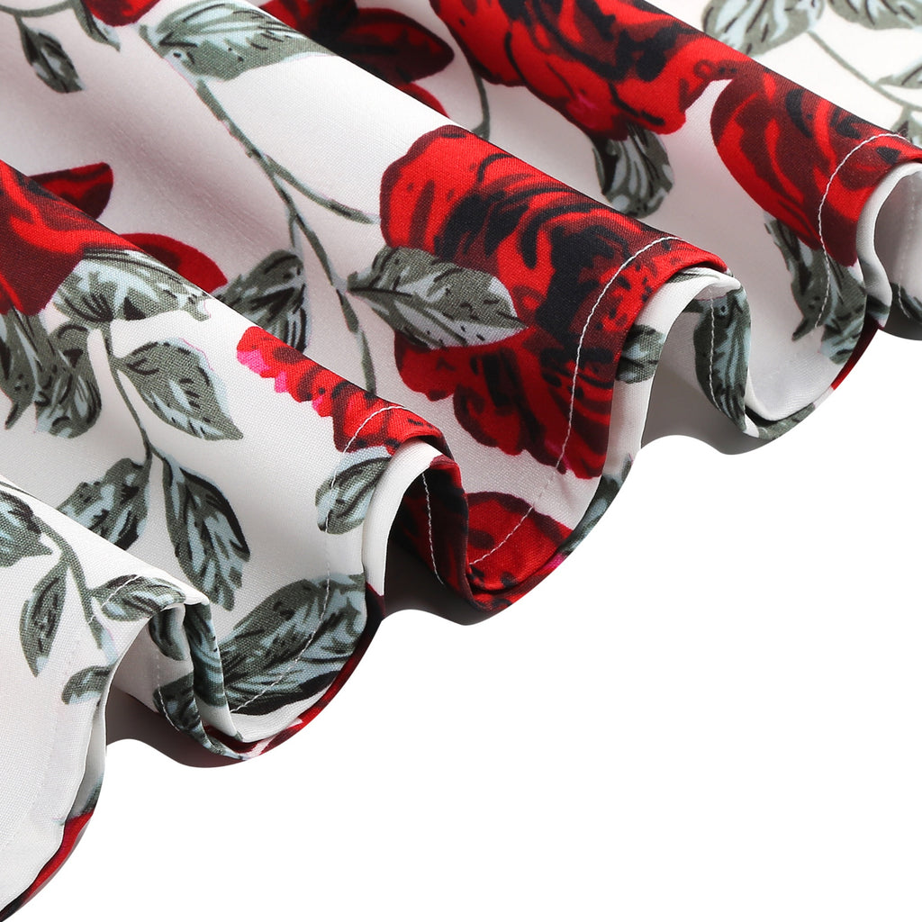 Women's Floral Square Neck Fit & Flare Midi Dress
