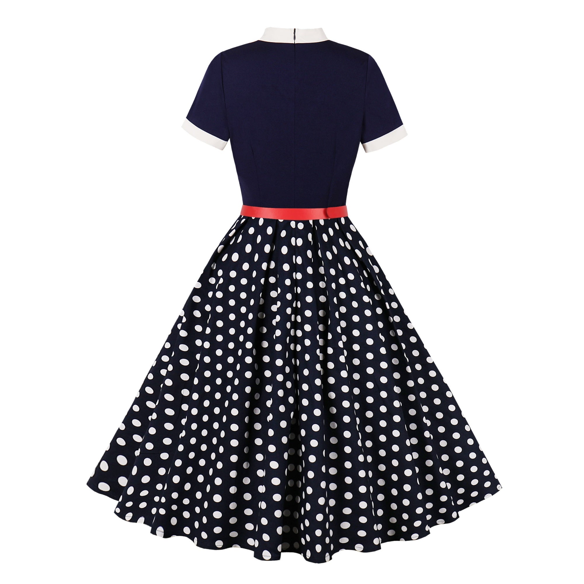Women's Retro Bow Neck A-Line Midi Dress
