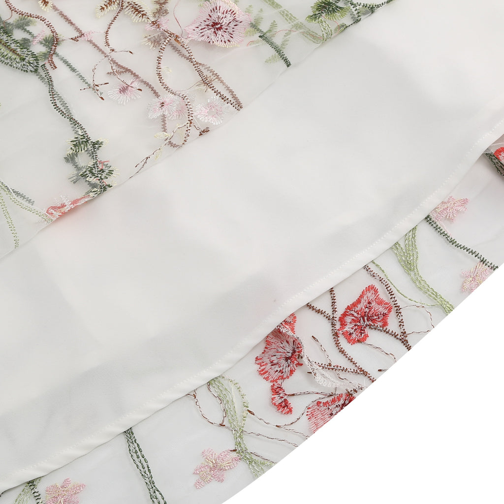 Women's Floral Embroidered Mesh Dress