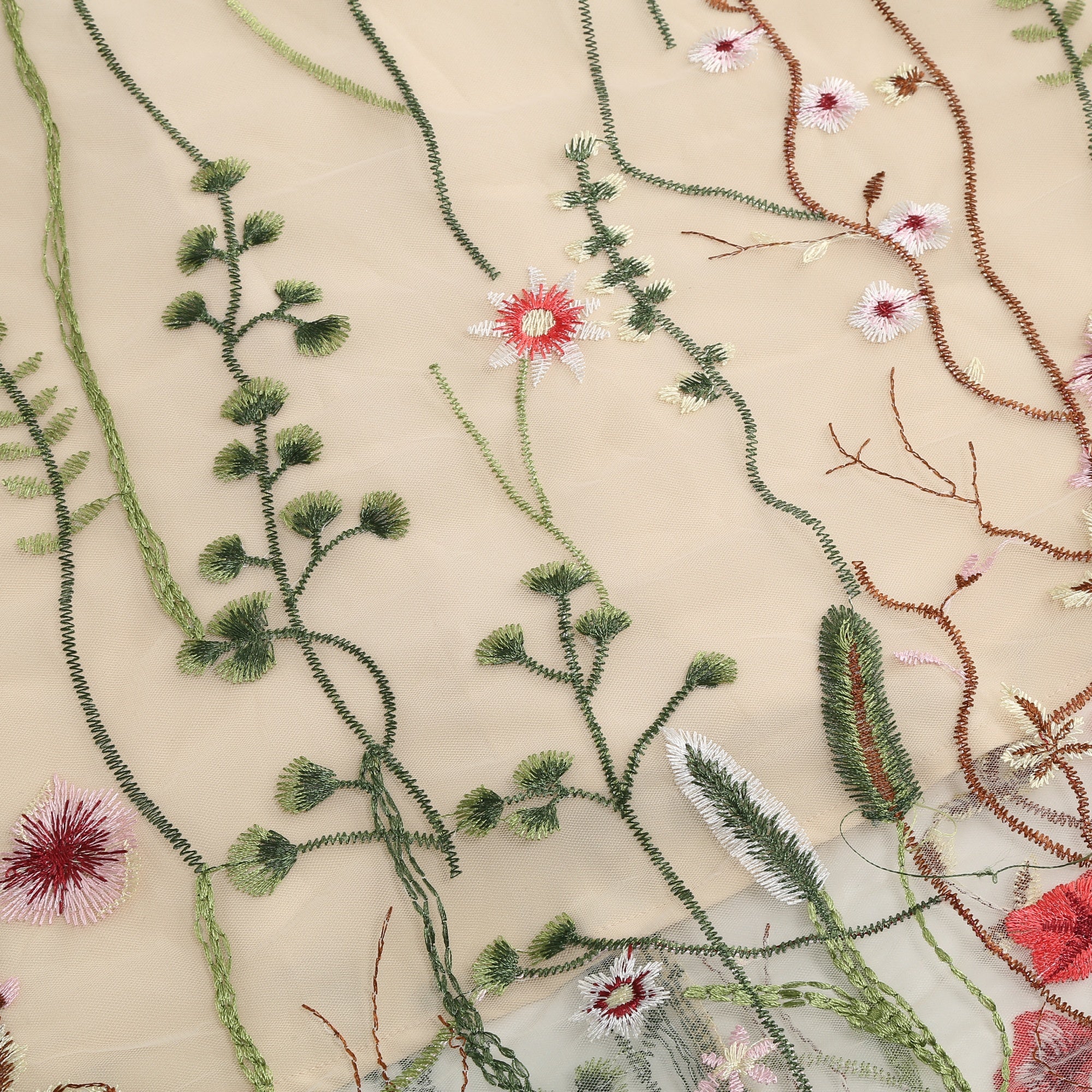 Women's Floral Embroidered Mesh Dress