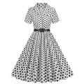 Women's Polka Dot Collared Button-Front Dress