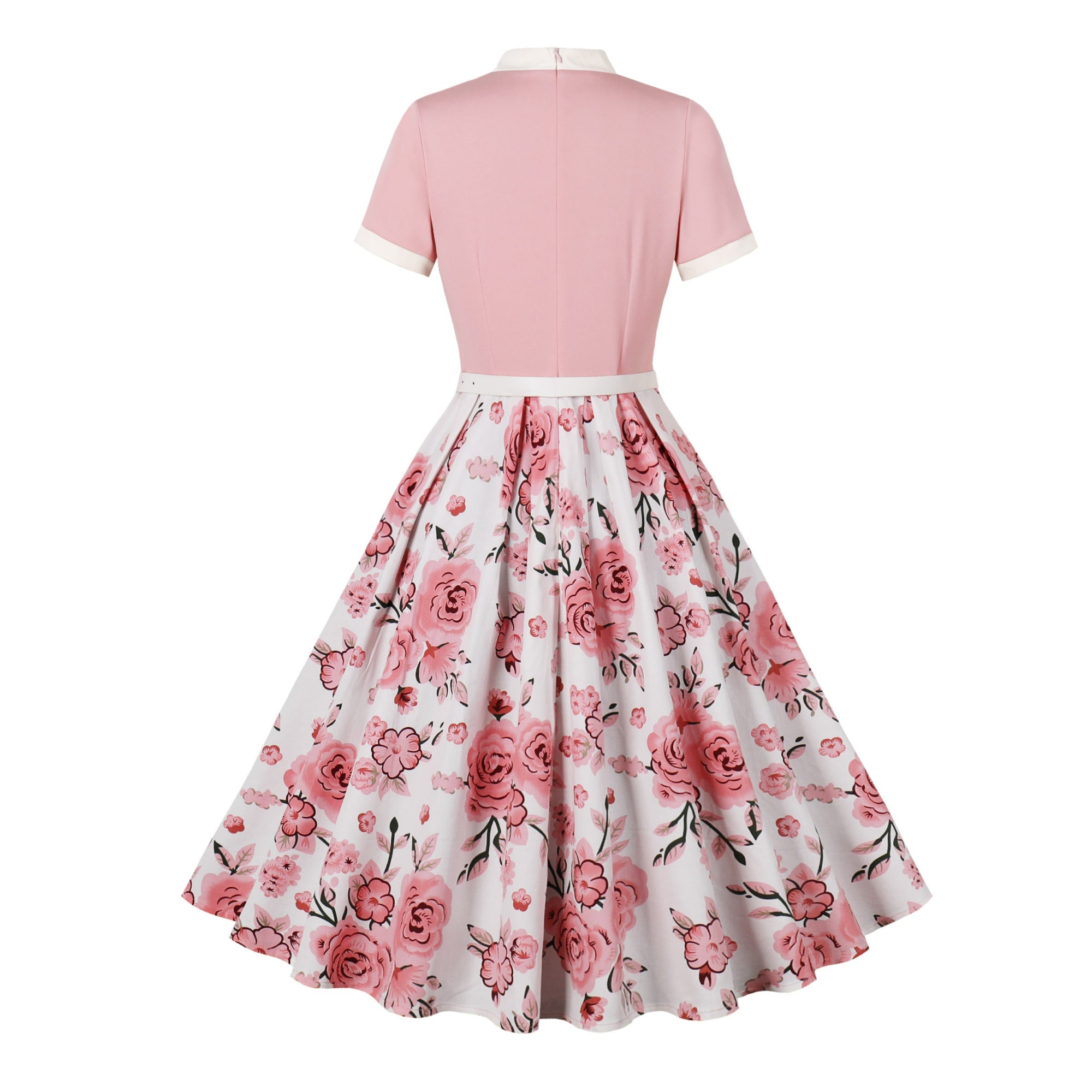 Women's Retro Bow Neck A-Line Midi Dress