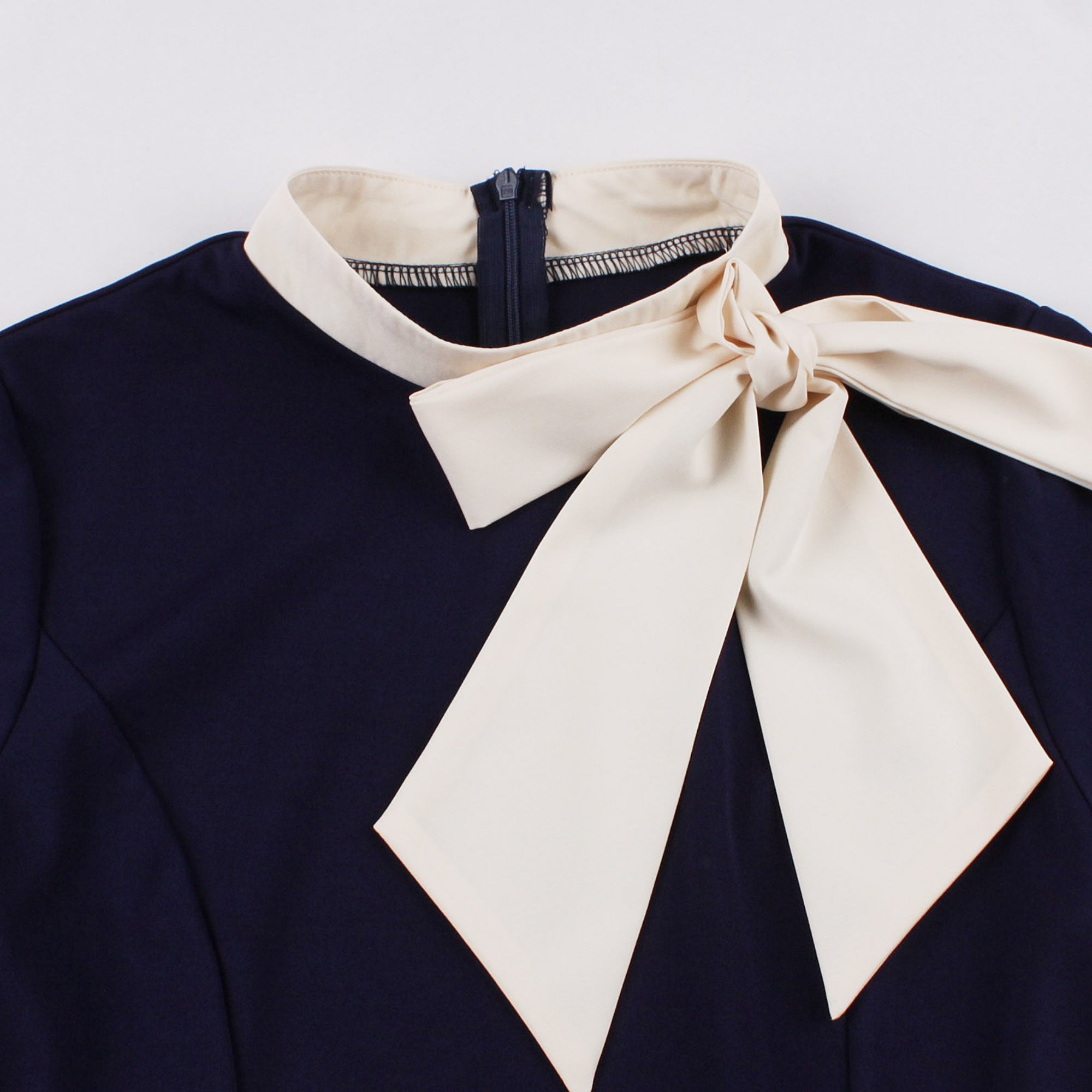 Women's Retro Bow Neck A-Line Midi Dress