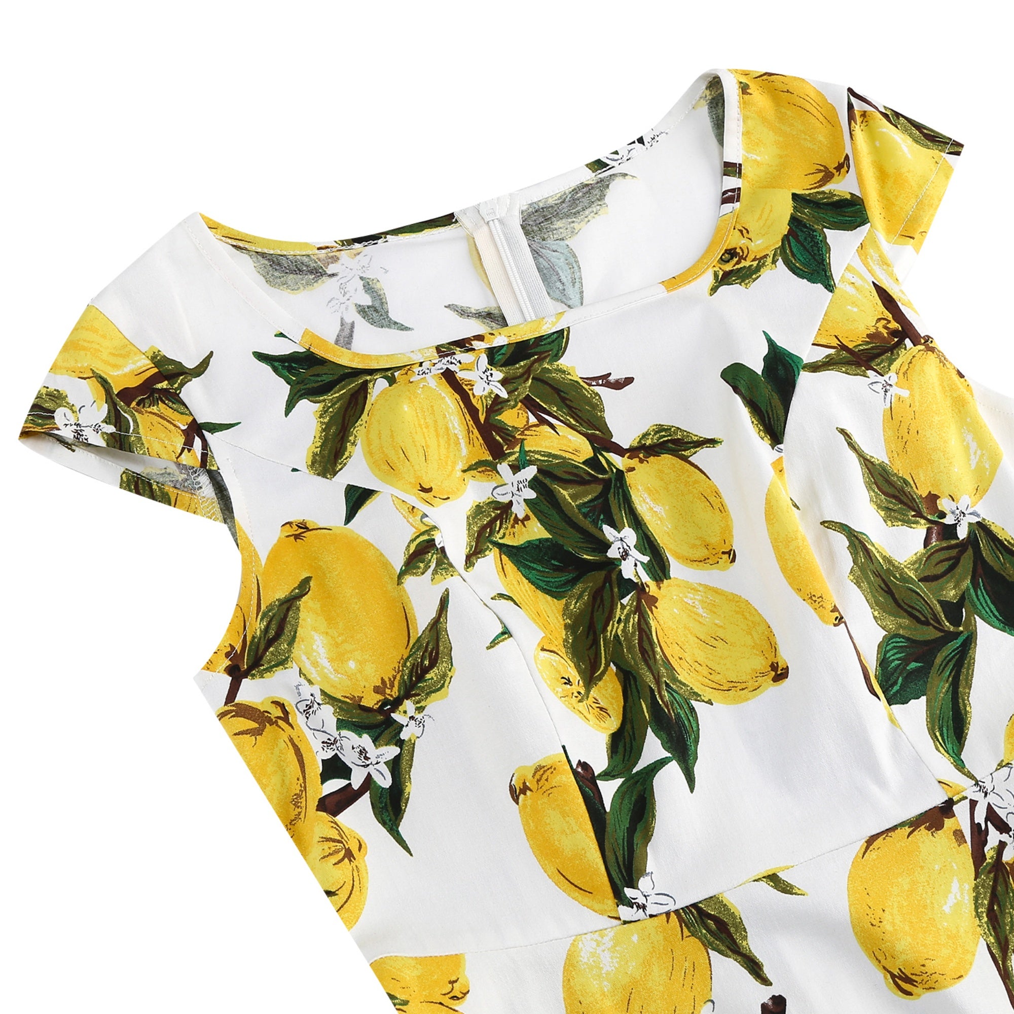 Women's Floral Square Neck Fit & Flare Midi Dress