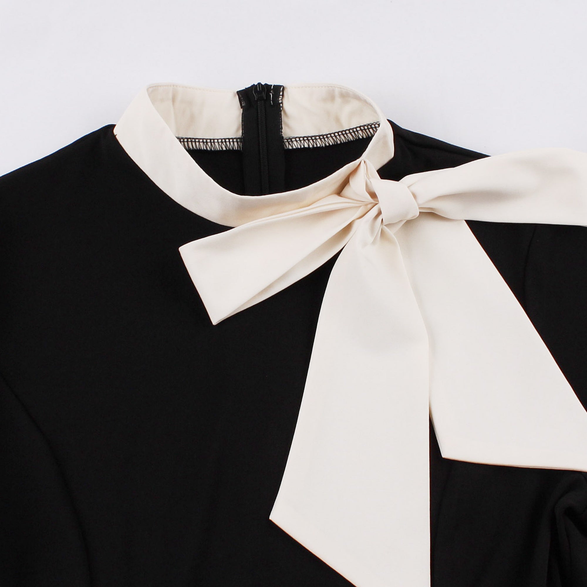 Women's Retro Bow Neck A-Line Midi Dress