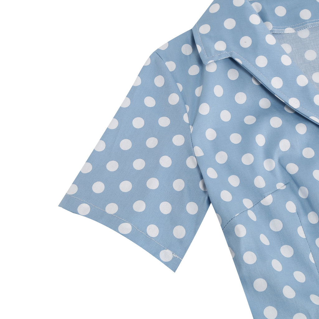 Women's Polka Dot Collared Button-Front Dress