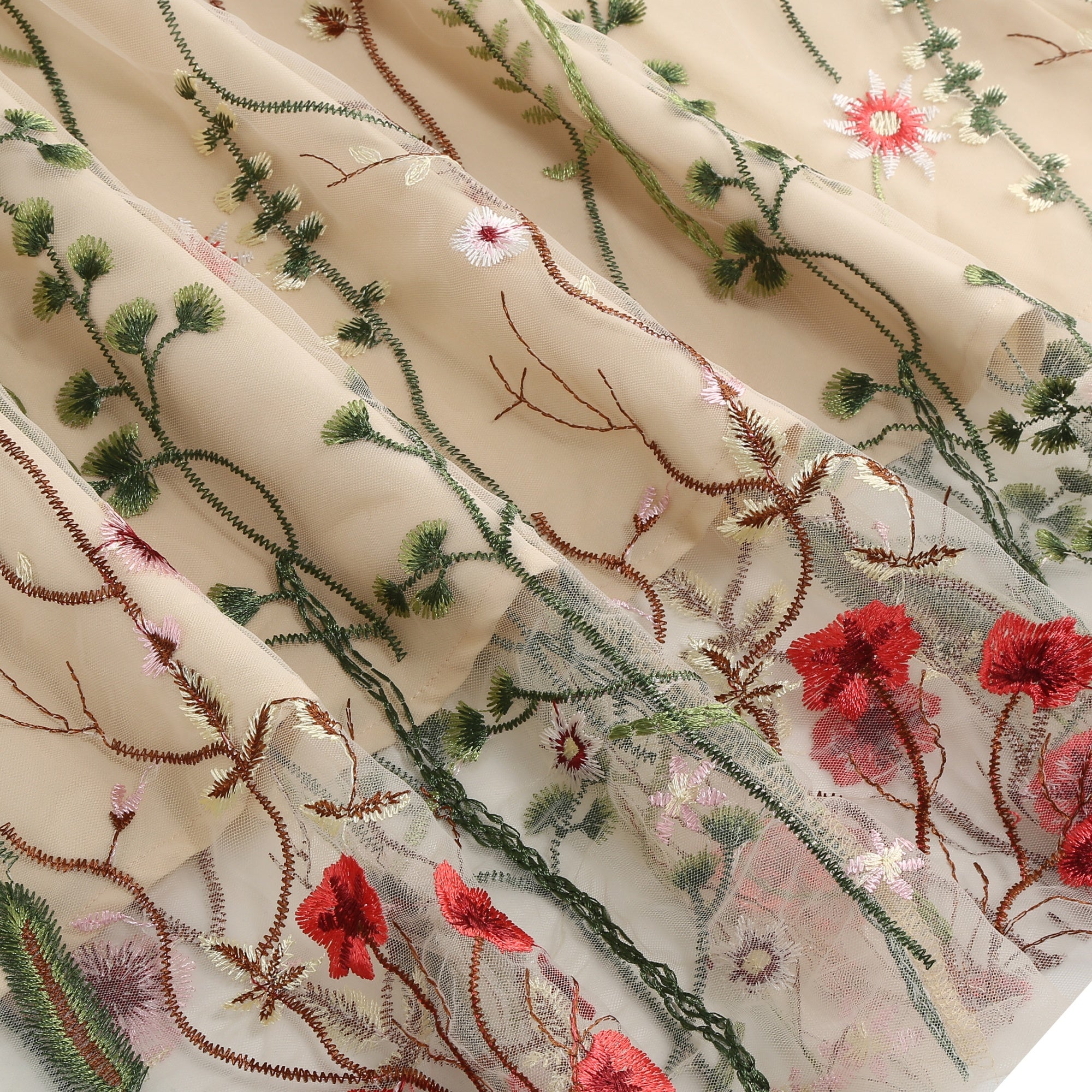 Women's Floral Embroidered Mesh Dress