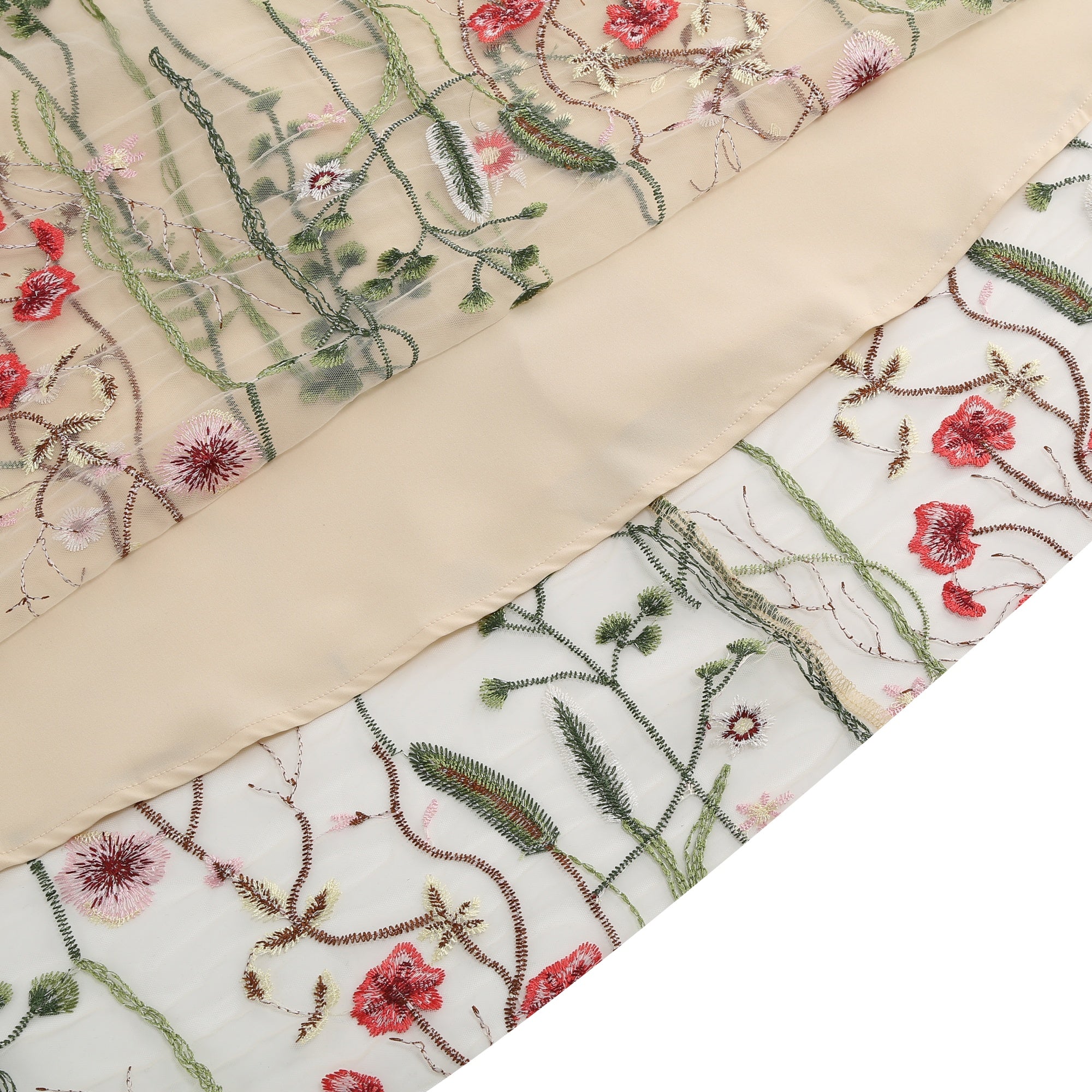 Women's Floral Embroidered Mesh Dress