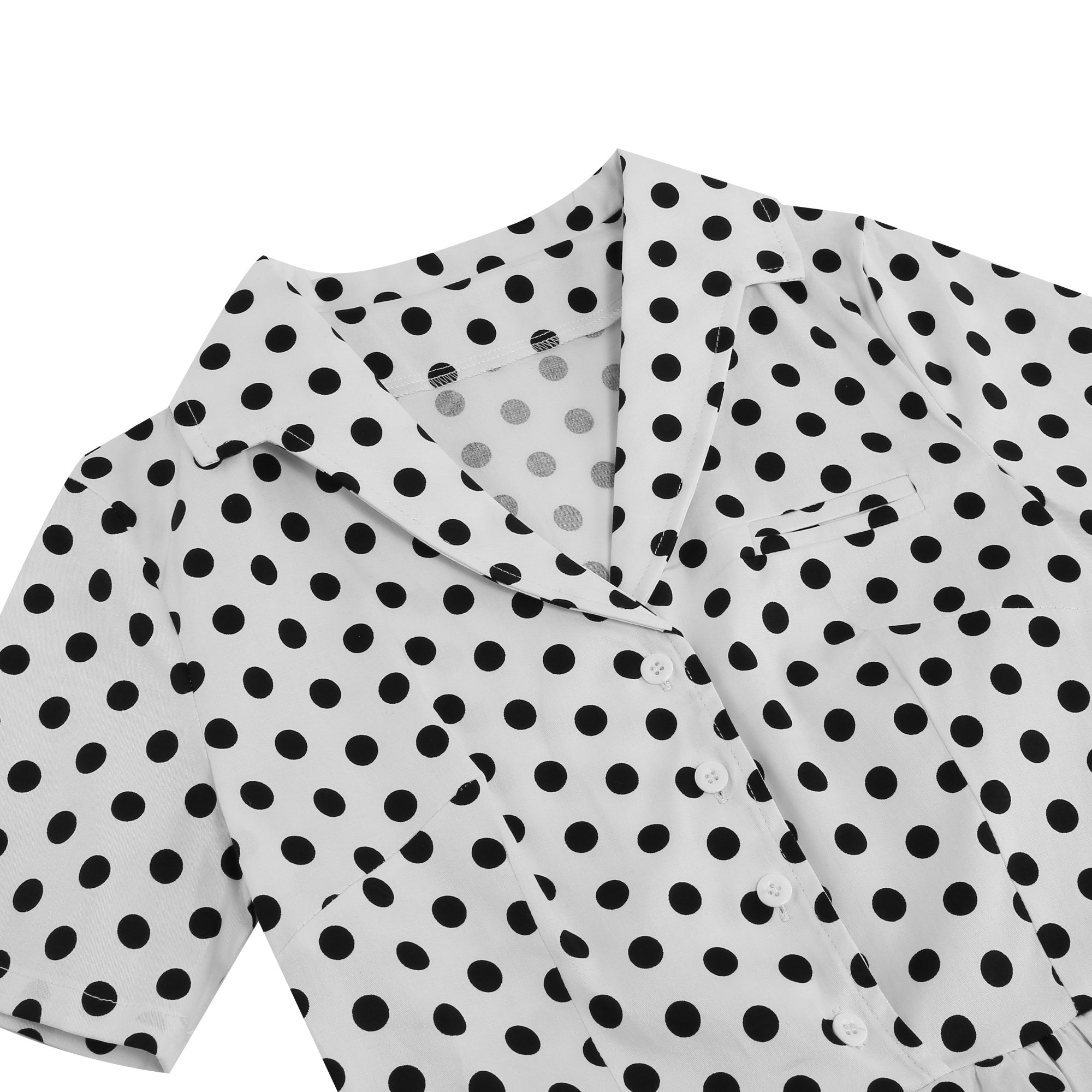 Women's Polka Dot Collared Button-Front Dress