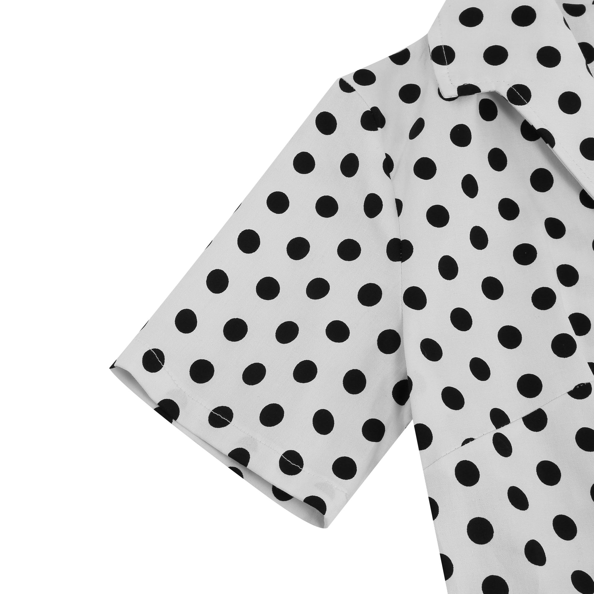 Women's Polka Dot Collared Button-Front Dress