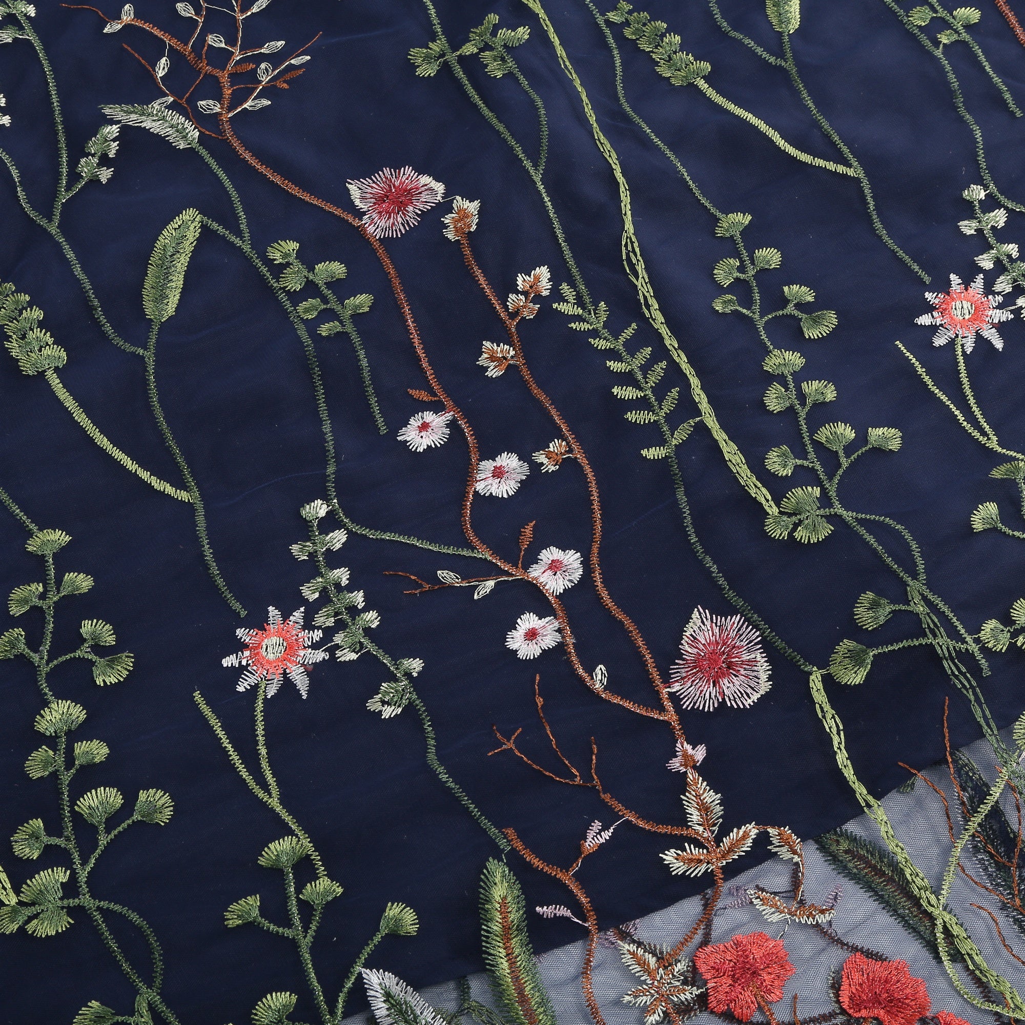 Women's Floral Embroidered Mesh Dress